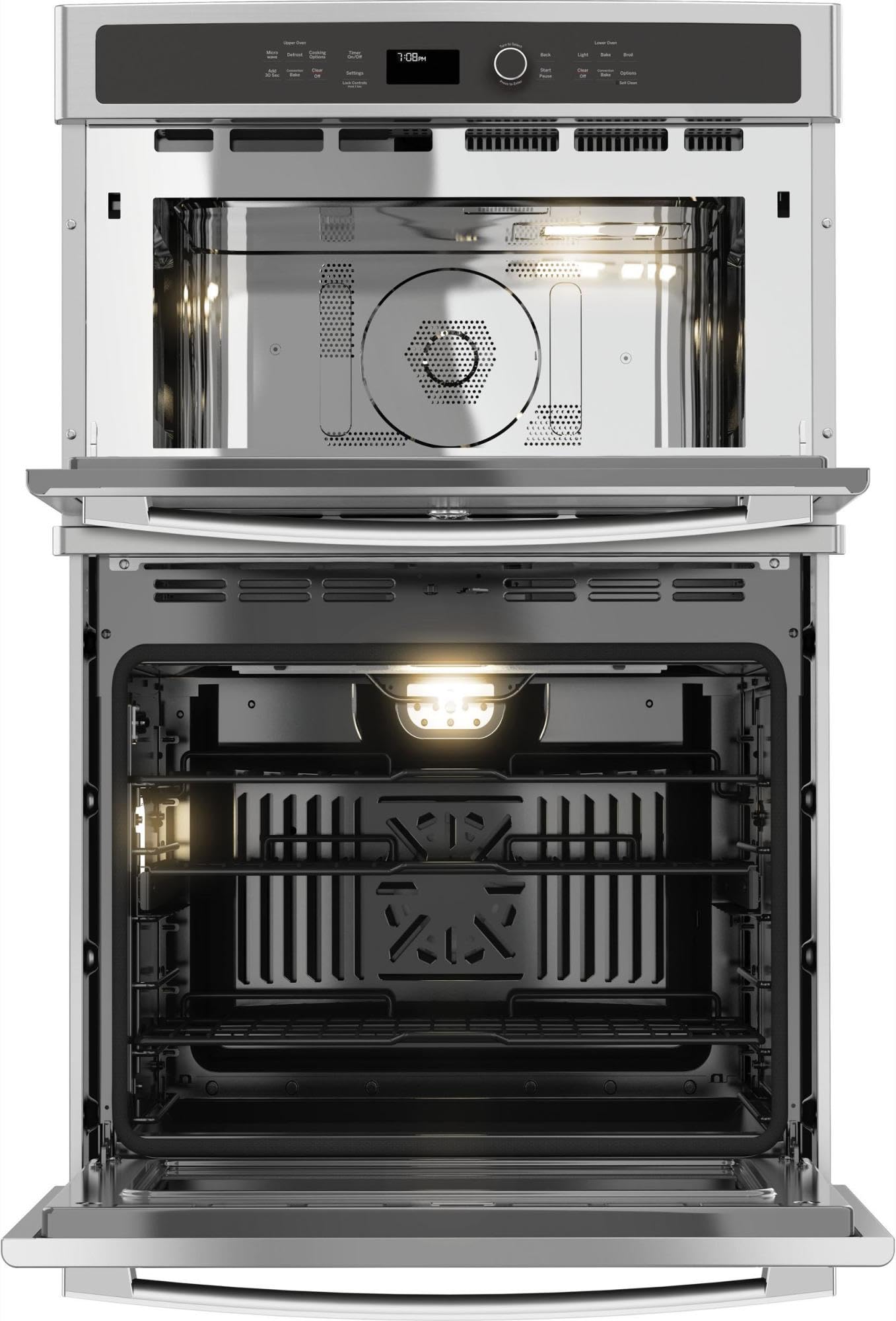 GE PK7800SKSS Electric Combination Wall Oven, Solid Black
