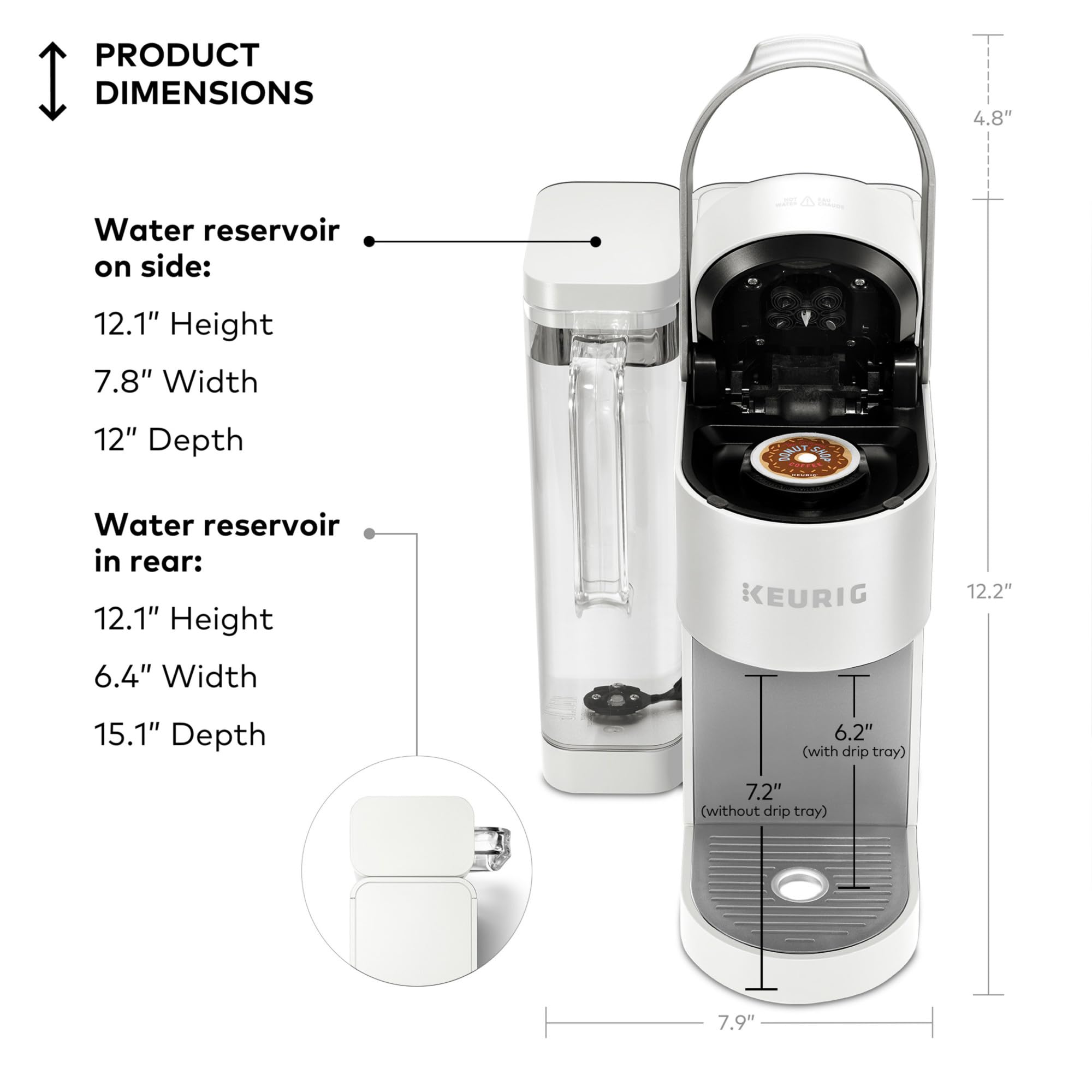 Keurig K-Supreme Single Serve K-Cup Pod Coffee Maker, MultiStream Technology, 4 Brew Sizes, 66oz Dual-Position Removable Reservoir, Black