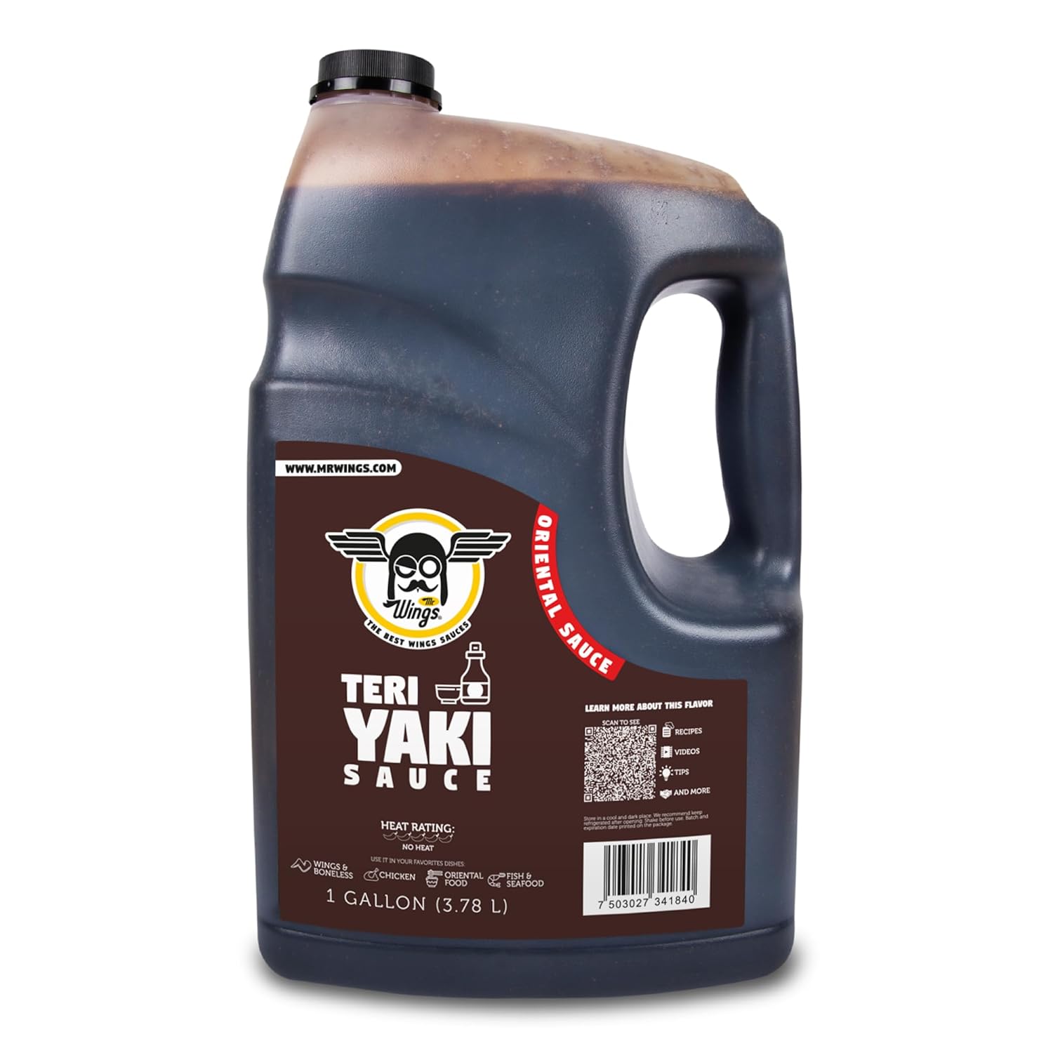 Mr Wings Sweet Mango Mild Sauce 1 Gallon (128 Fl Oz). Sweet and spicy delight, perfect for boneless, fries, drinks and your favorite snacks. Big sauce bulk.