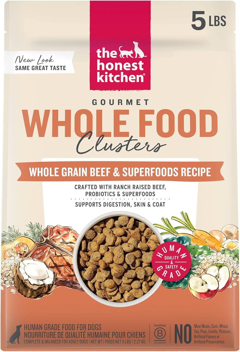 The Honest Kitchen Whole Food Clusters Whole Grain Chicken & Oat Dry Dog Food, 5 lb Bag