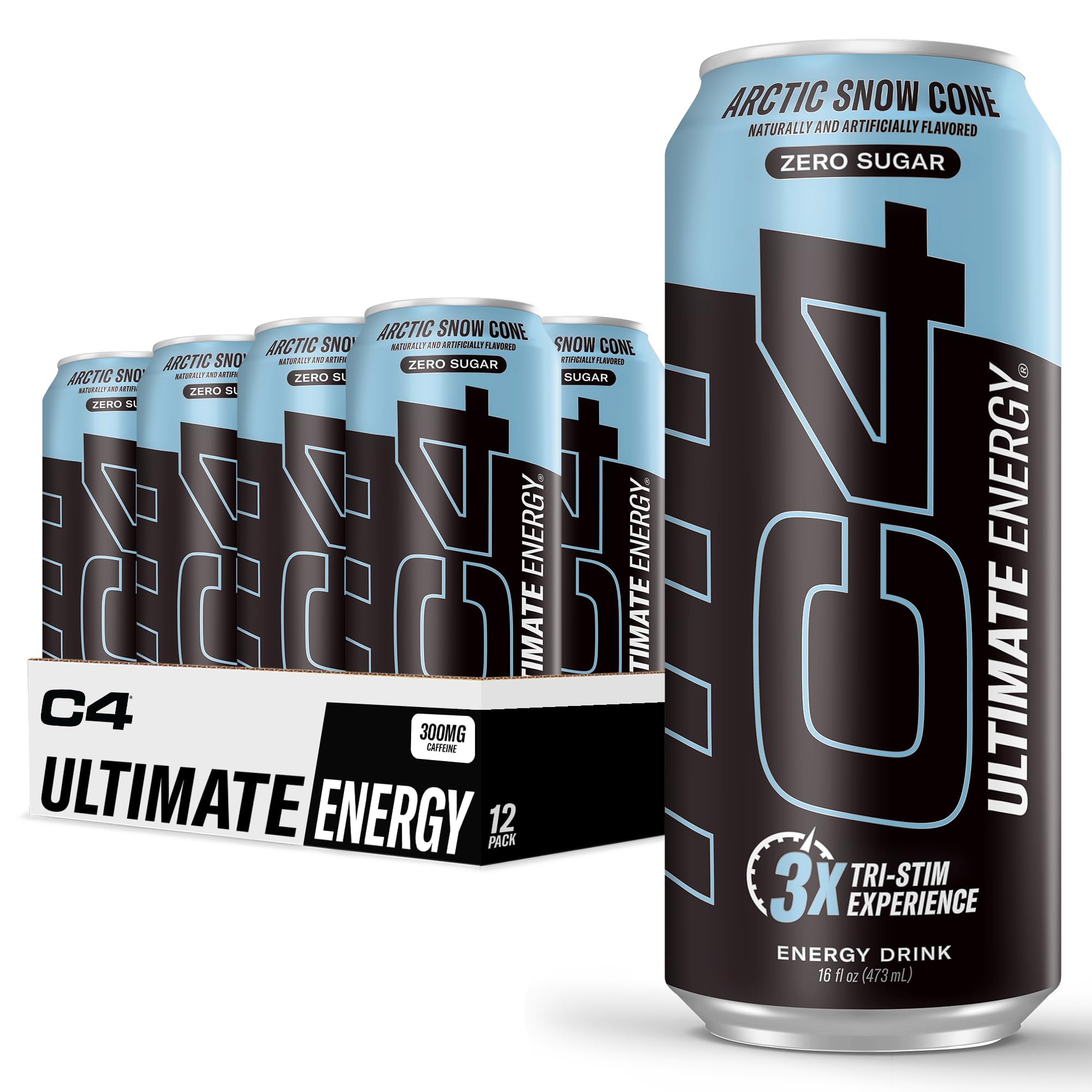 Cellucor C4 Ultimate | Pre Workout Sugar Free Energy Drink | Tri-Stim Experience with 300mg Caffeine + TeaCrine + Dynamine | Fruit Punch | 16oz (Pack of 12)