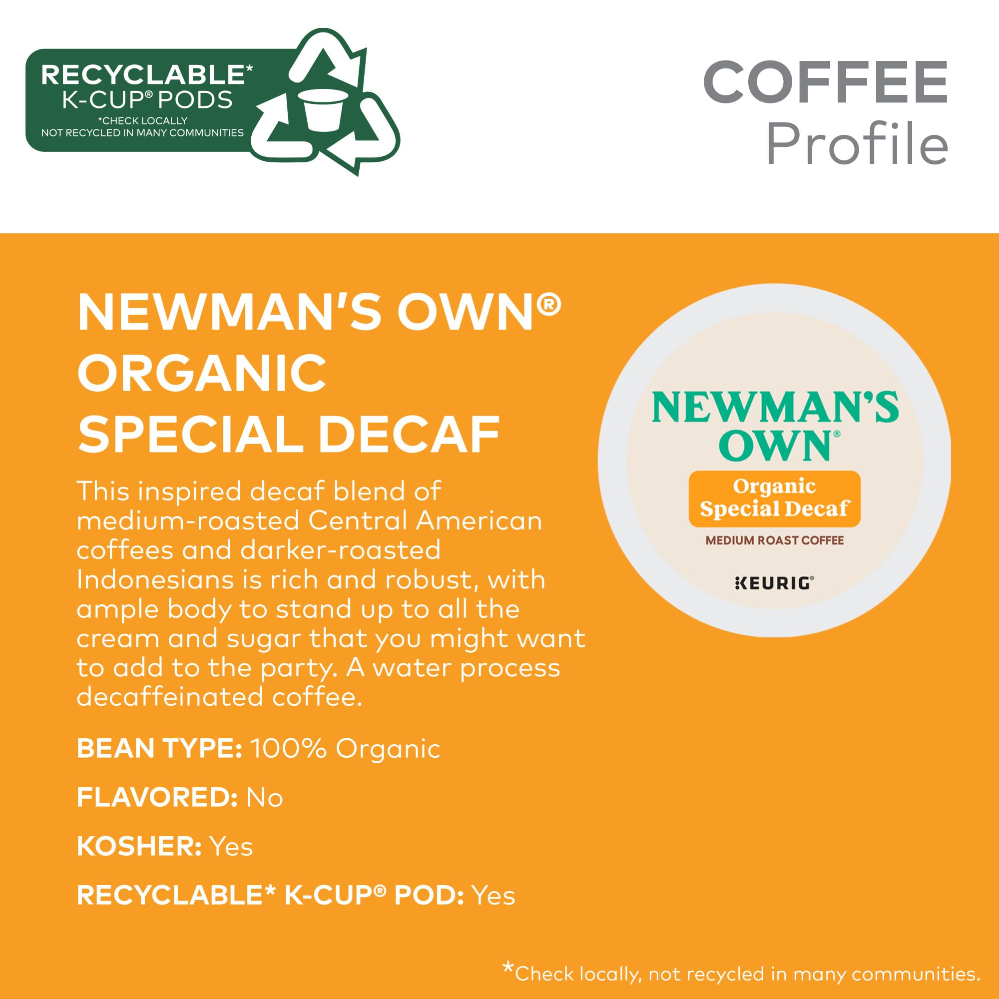 Newman's Own Organics Special Blend Keurig Single-Serve K-Cup Pods, Medium Roast Coffee, 96 Count