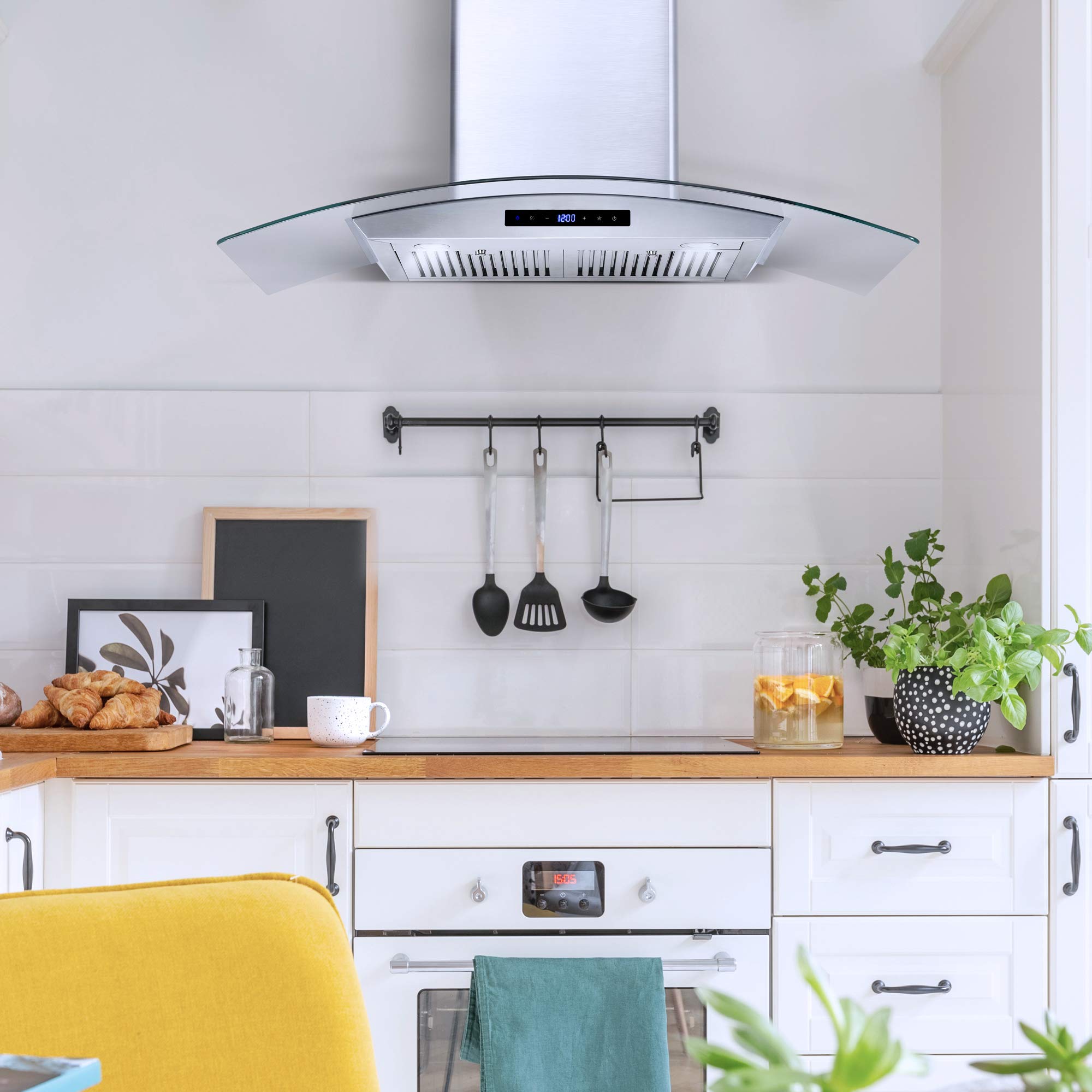 COSMO COS-668AS750 30 in. Vista Collection 380 CFM Ducted Wall Mount Range Hood, Touch Controls, LED Lights, Stainless Steel