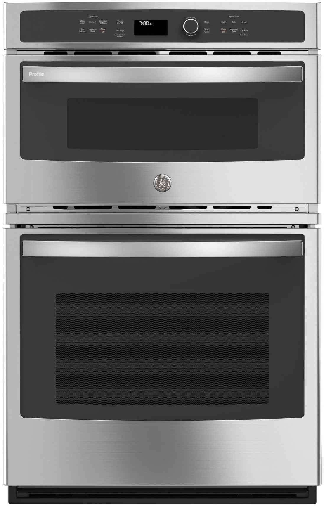 GE PK7800SKSS Electric Combination Wall Oven, Solid Black
