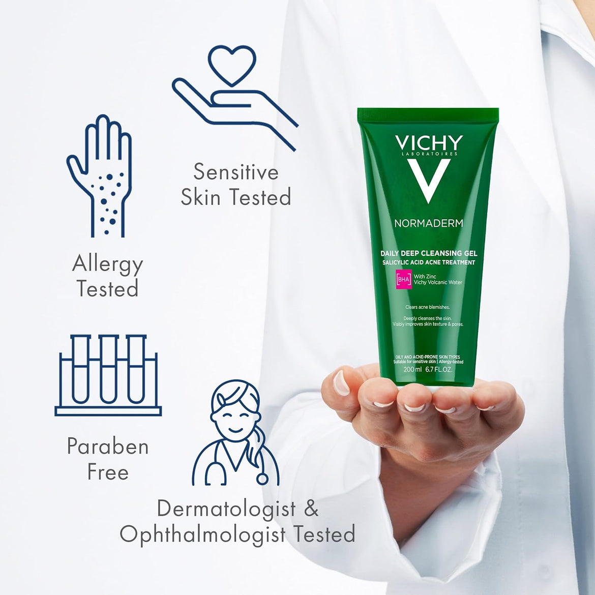 Vichy Normaderm Phytosolution Face Cleanser Gel for Oily/Acne Skin with Salicylic Acid 400ml