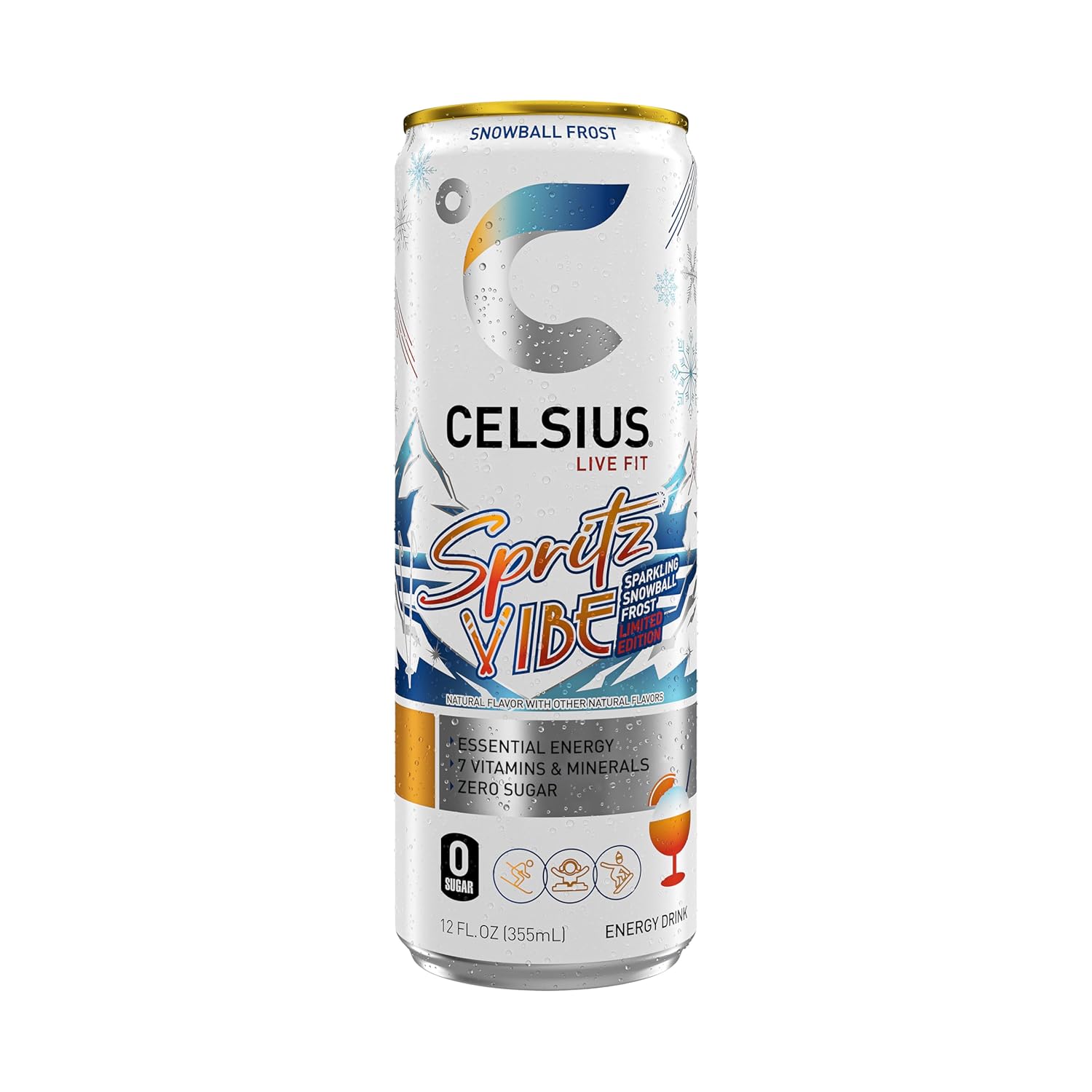 CELSIUS Sparkling Spritz Vibe Limited Edition, Sugar Free Energy Drink, Can, 12 Fl Oz (Pack of 12)