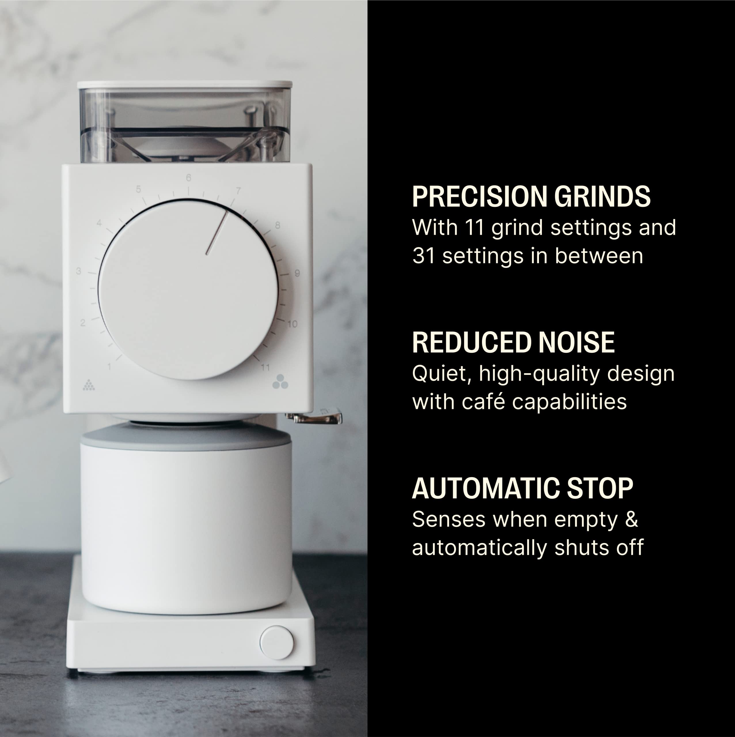 Fellow Ode Gen 2 64mm Flat Burr Coffee Grinder, Single Dose, 31 Grind Settings, Electric, Stainless Steel, Quiet & Anti-Static for Pour Over, French Press & Cold Brew – Matte Black