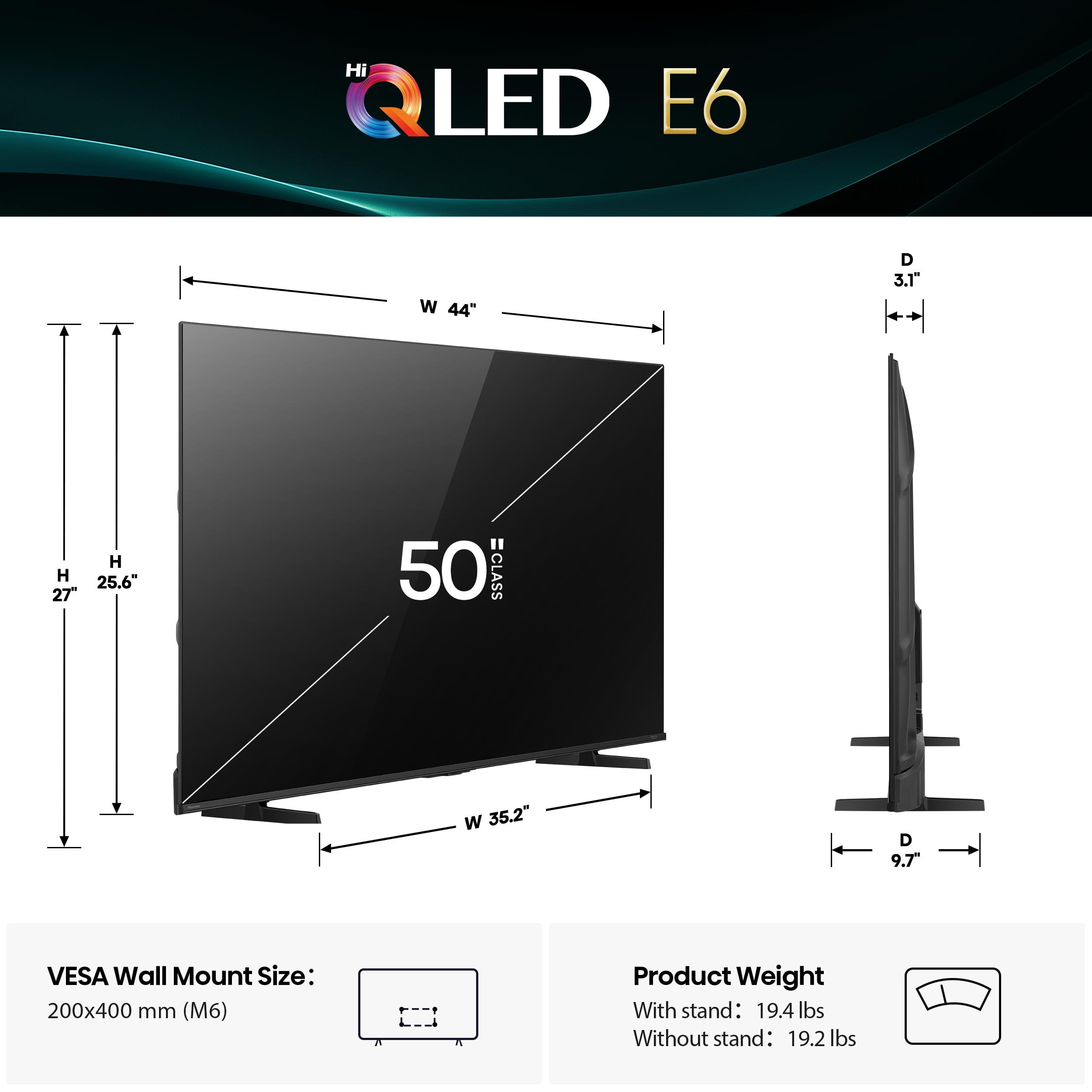 Hisense 55" E6 Cinema Series Hi-QLED 4K UHD Smart Fire TV (55E6QF) - AI Light Sensor, Dolby Vision · Atmos, Voice Remote with Alexa, Motion Rate 120, HDR 10+ Adaptive, Game Mode Plus