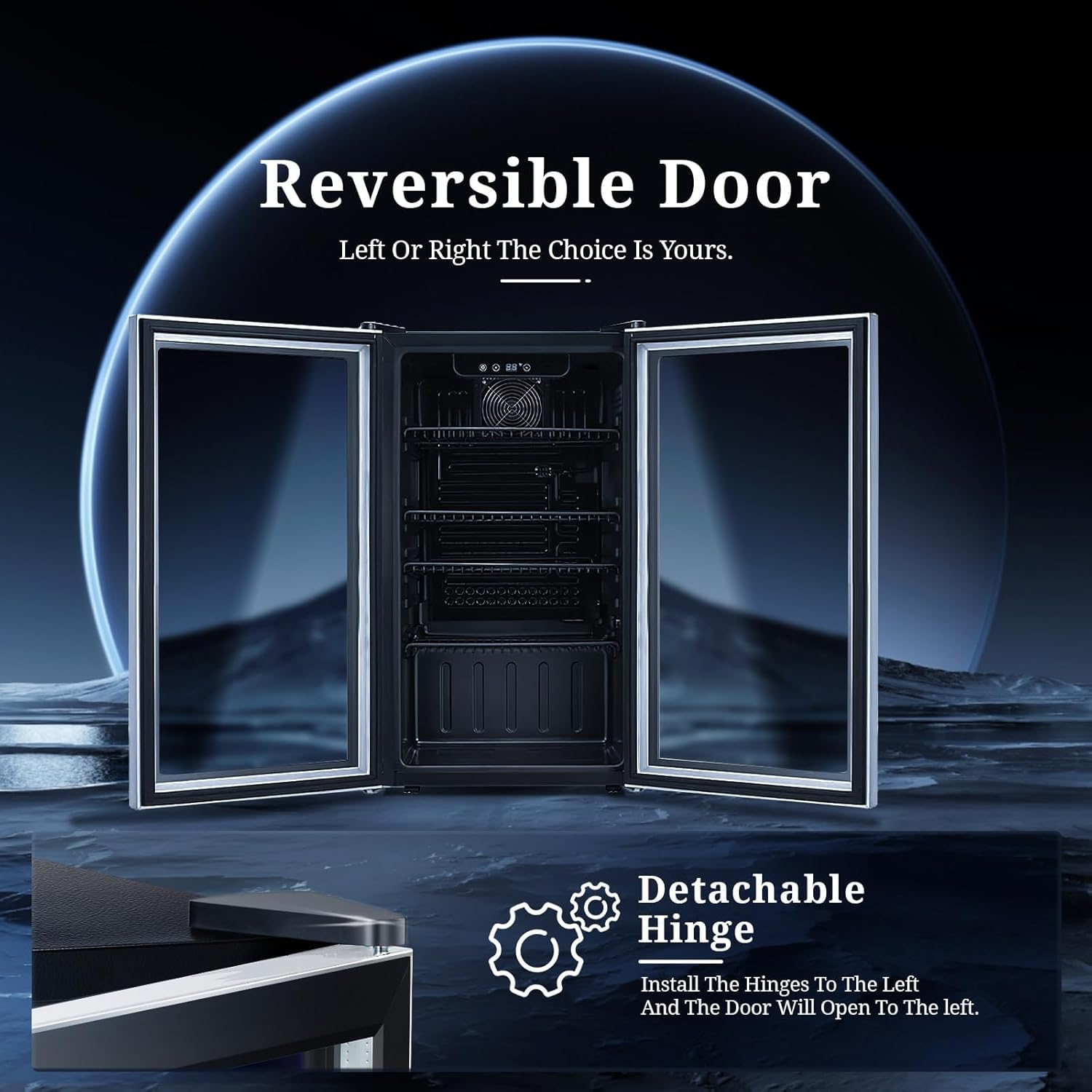 Antarctic Star Wine Cooler, Beverage Refrigerator, 16 Bottle Freestanding Quiet Wine Cellar Front Glass Door for Home and Bar, Digital Temp Control, 1.71 Cu.Ft.