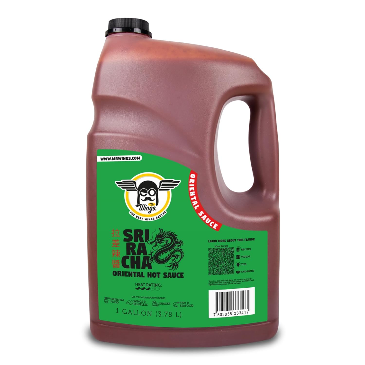Mr Wings Sweet Mango Mild Sauce 1 Gallon (128 Fl Oz). Sweet and spicy delight, perfect for boneless, fries, drinks and your favorite snacks. Big sauce bulk.