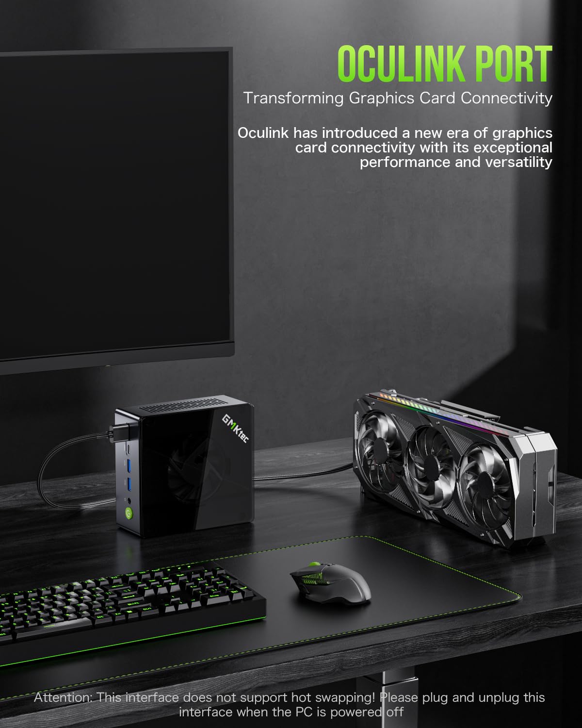 GMKtec K12 Gaming Mini PC Oculink AMD Ryzen 7 H 255 (Upgraded 8745HS) 32GB DDR5 RAM 512GB SSD, Desktop Computer Radeon 780M Graphics, 3X M.2 2280 Storage Expansion, Dual NIC 2.5G, HDMI 2.1, USB4
