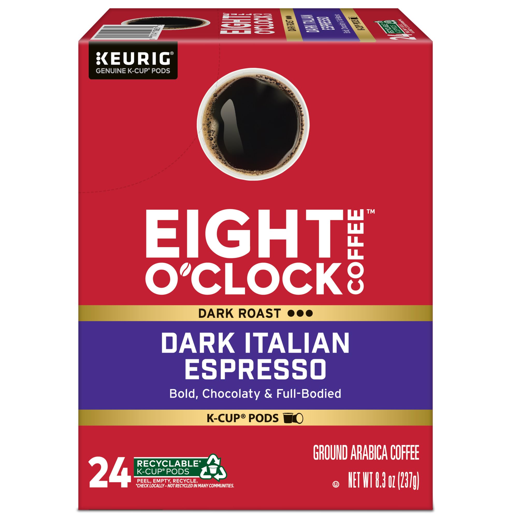 Eight O'Clock Coffee The Original, Single-Serve Keurig K-Cup Pods, Medium Roast Coffee Pods, 72 Count