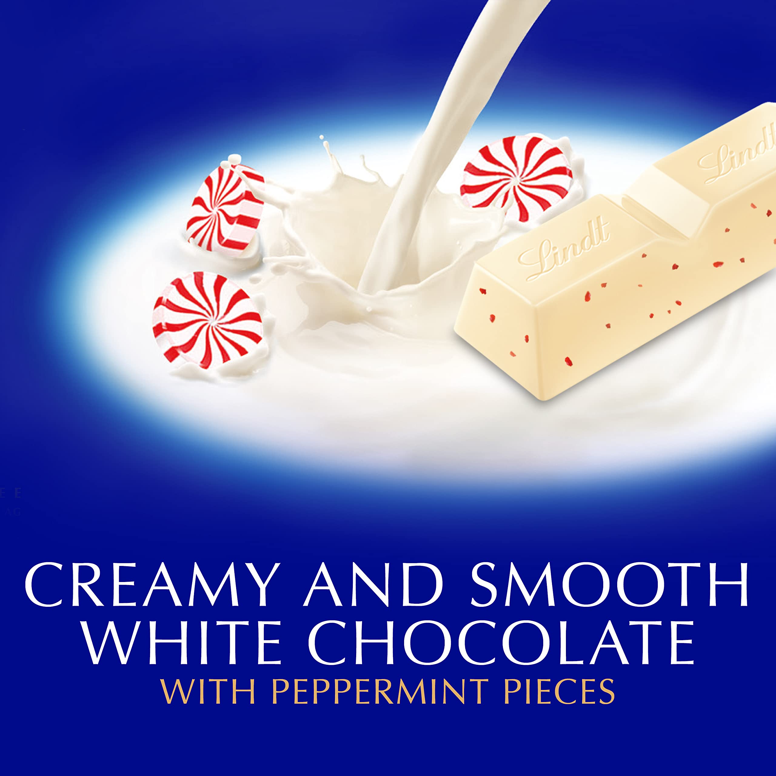 Lindt LINDOR White Chocolate Peppermint Truffles, White Chocolate Candy with Smooth Peppermint Truffle Center, 25.4 oz., 60 Count