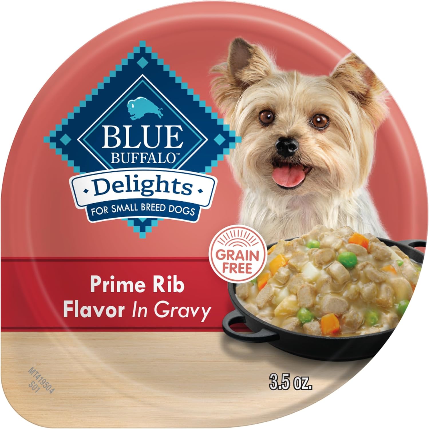 Blue Buffalo Delights Small Breed Natural Wet Dog Food, Rotisserie Chicken Flavor in Gravy, 3.5-oz Cups, 12 Count