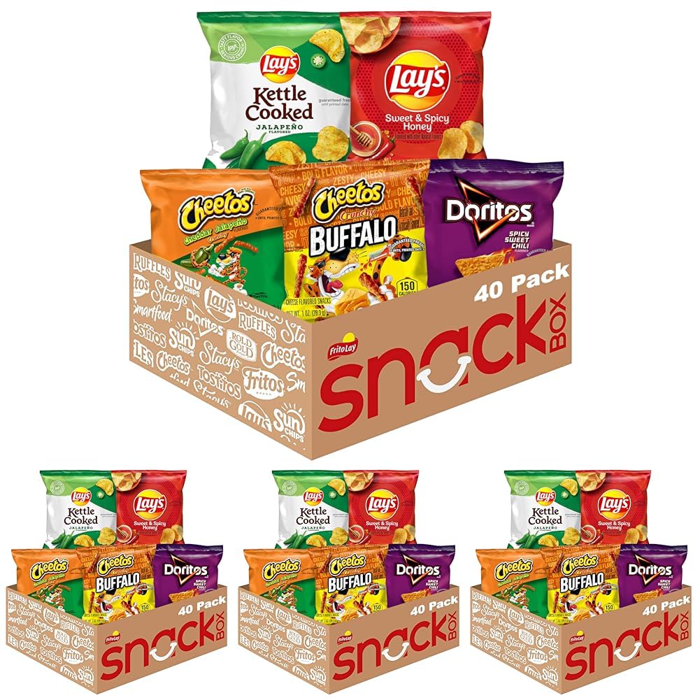 Frito-Lay Ultimate Classic Snacks Package, Variety Assortment of Chips, Cookies, Crackers, & Nuts, (Pack of 40) (Packaging May Vary)