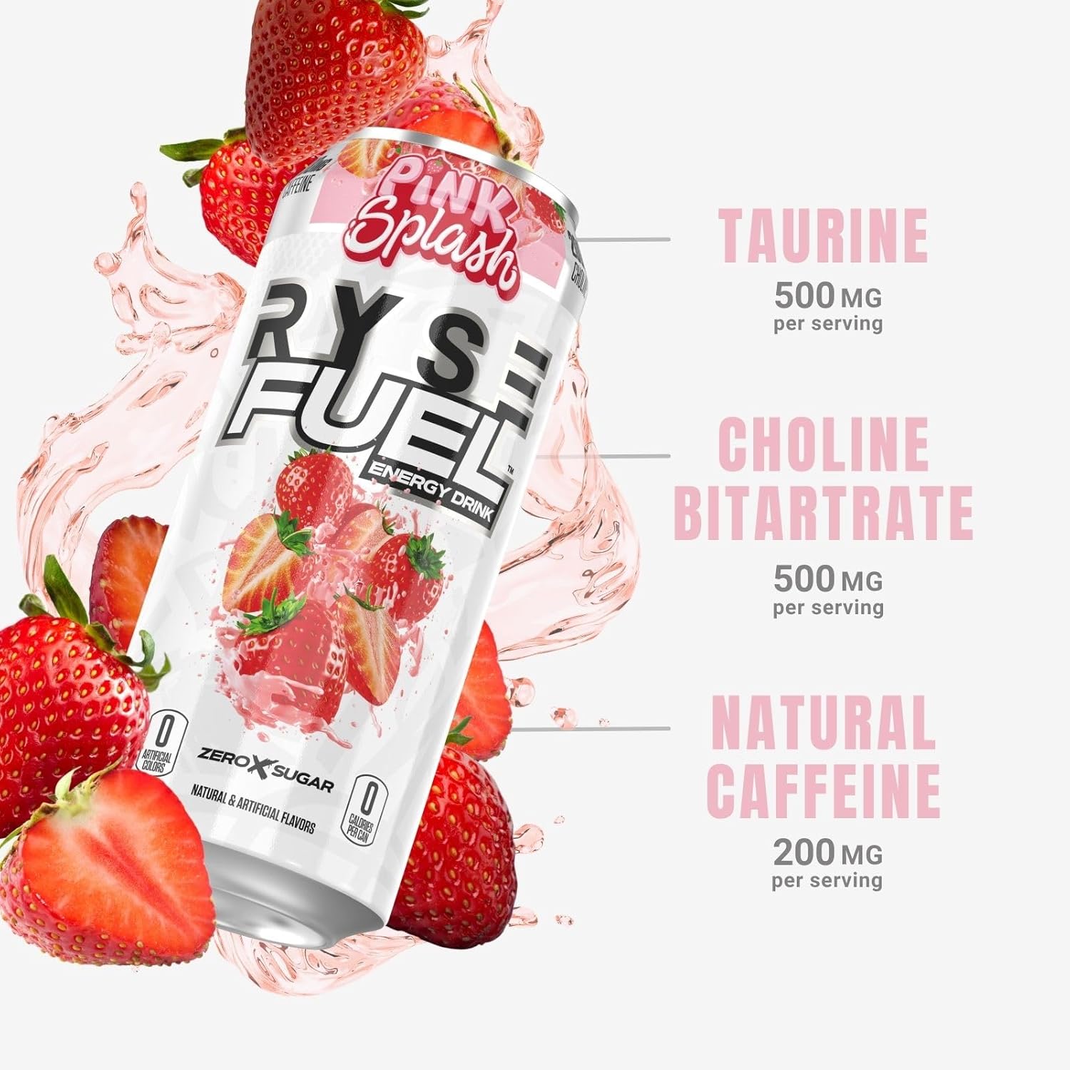 RYSE Fuel Energy Drink - Variety Pack - Sugar Free, Gluten Free & Vegan - 200mg Natural Caffeine, Taurine & Choline for Focus & Energy - No Artificial Colors - 16 fl oz Cans (12-Pack)