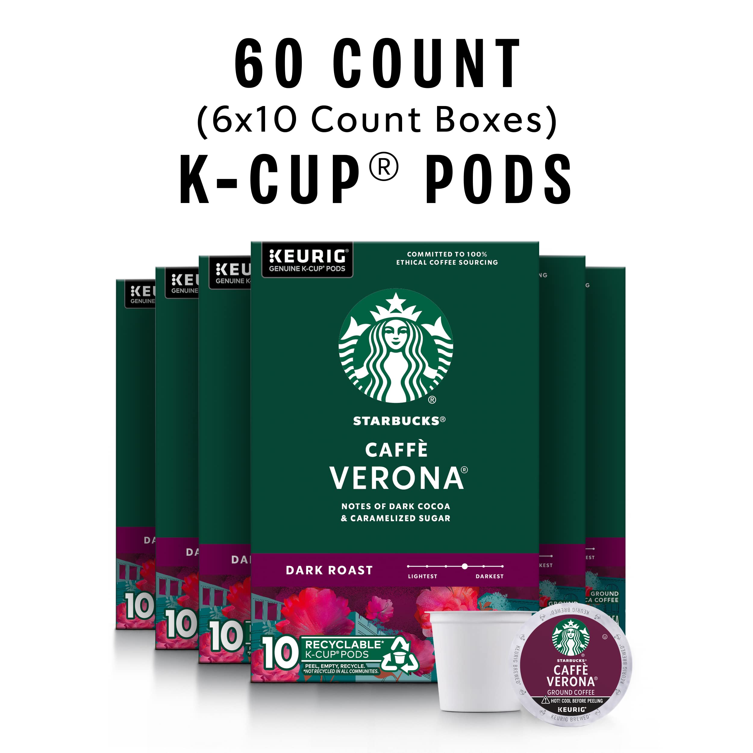 Starbucks K-Cup Coffee Pods, Dark Roast Hot or Iced Coffee, French Roast, 96 Keurig Pods