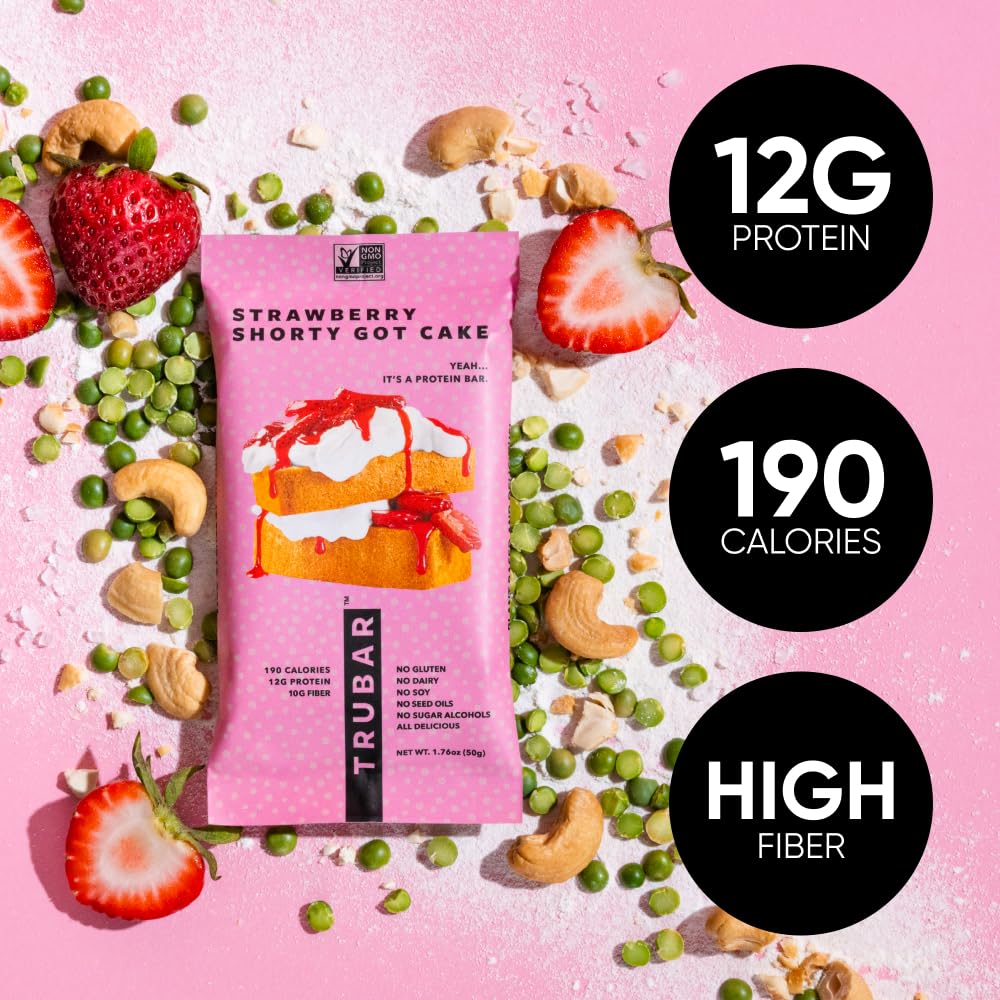 TRUBAR Vegan Protein Bars - Soy Free, Dairy Free, Gluten Free Protein Bars - No Sugar Alcohols - Non-GMO - 12g of Protein - It's Mint To Be Chip - 12 Count