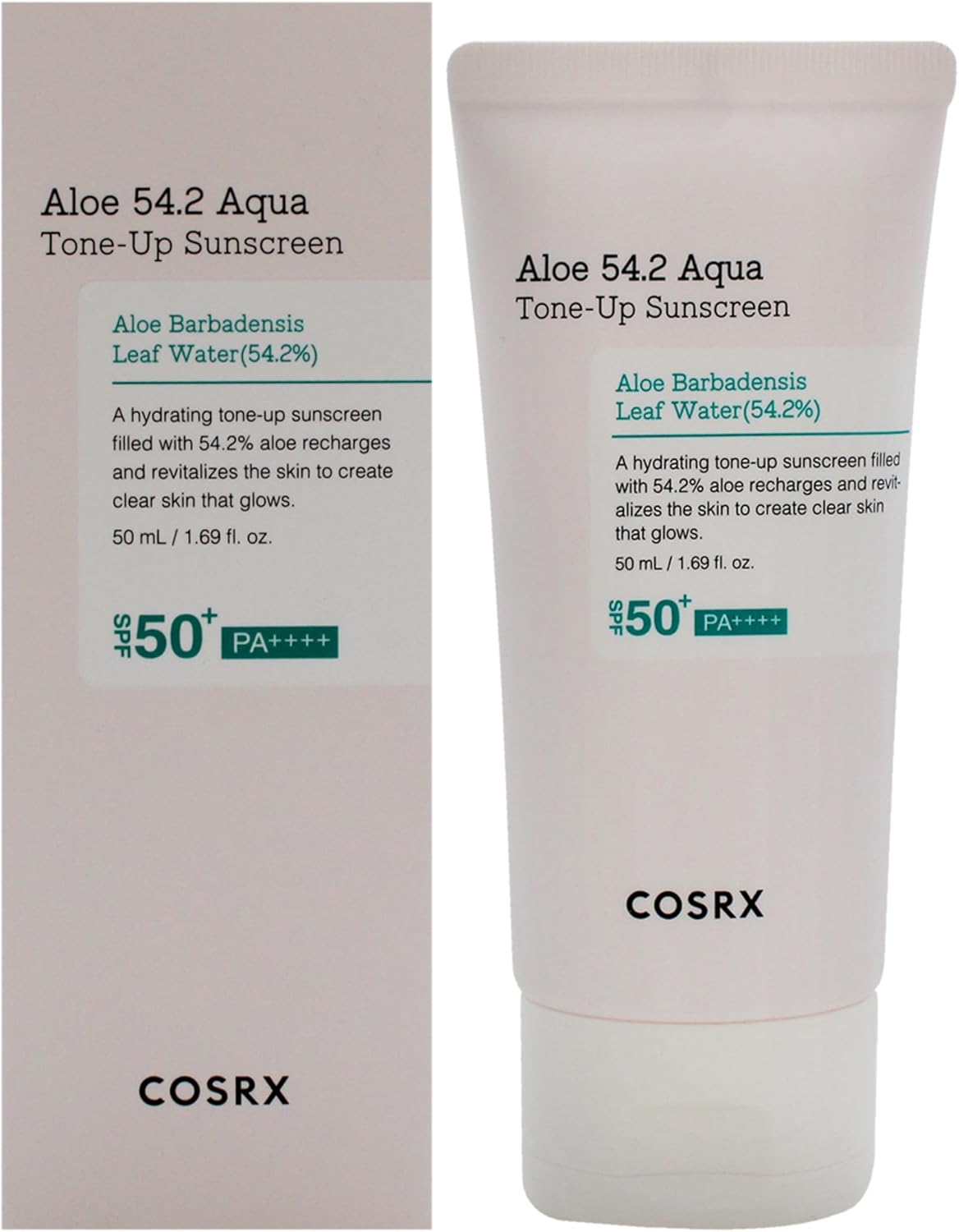 COSRX Aloe 54.2 Aqua Tone-Up Sunscreen SPF 50 Plus for Unisex - 1.69 oz Sunscreen