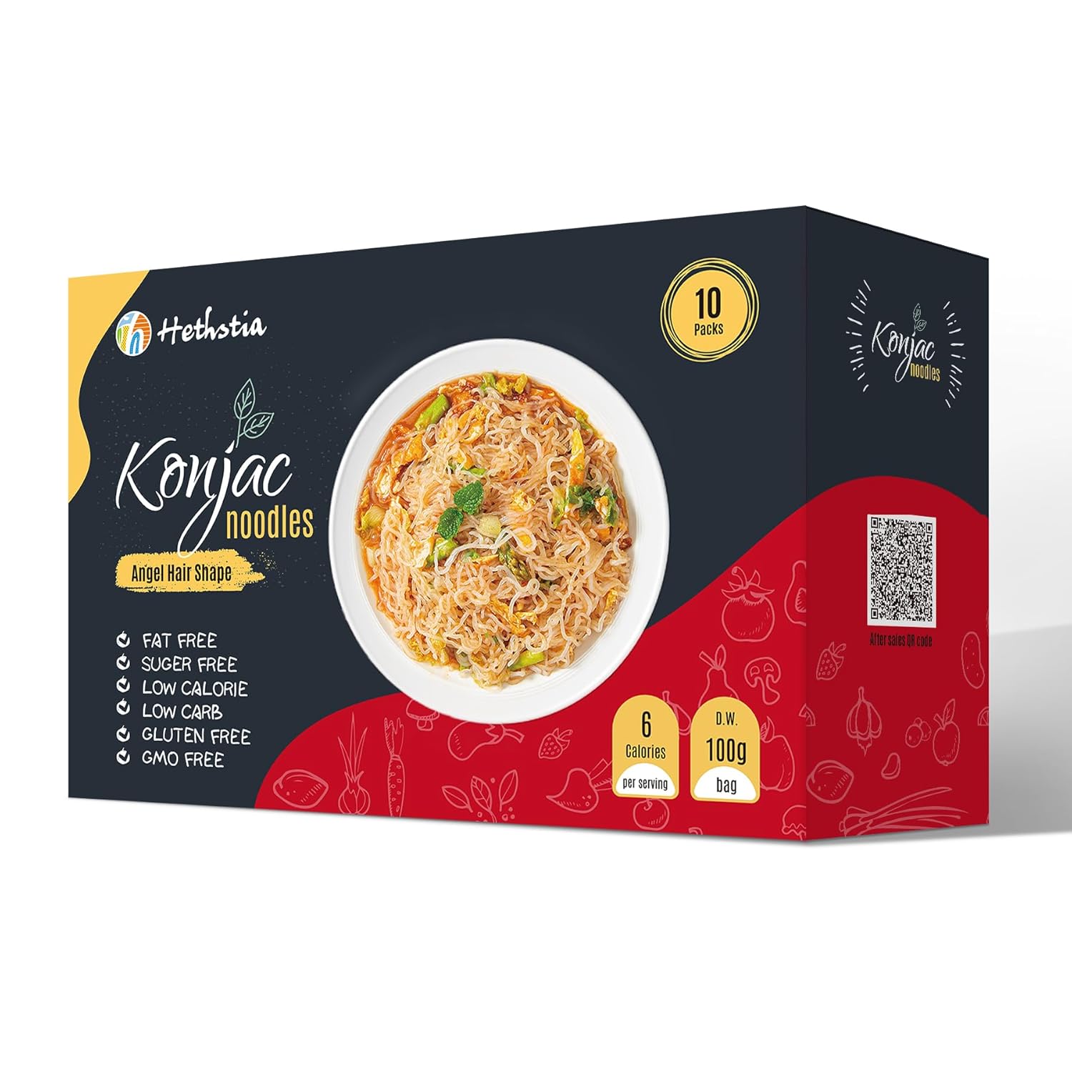Hethstia Konjac Noodles, 10 Packs Shirataki Spaghetti – Low Carb, Low Calorie, Ready to Eat Konjac Pasta – Keto, Gluten-Free, Vegan, Fat-Free, 0 Sugar, Healthy Low Carb Pasta Substitute