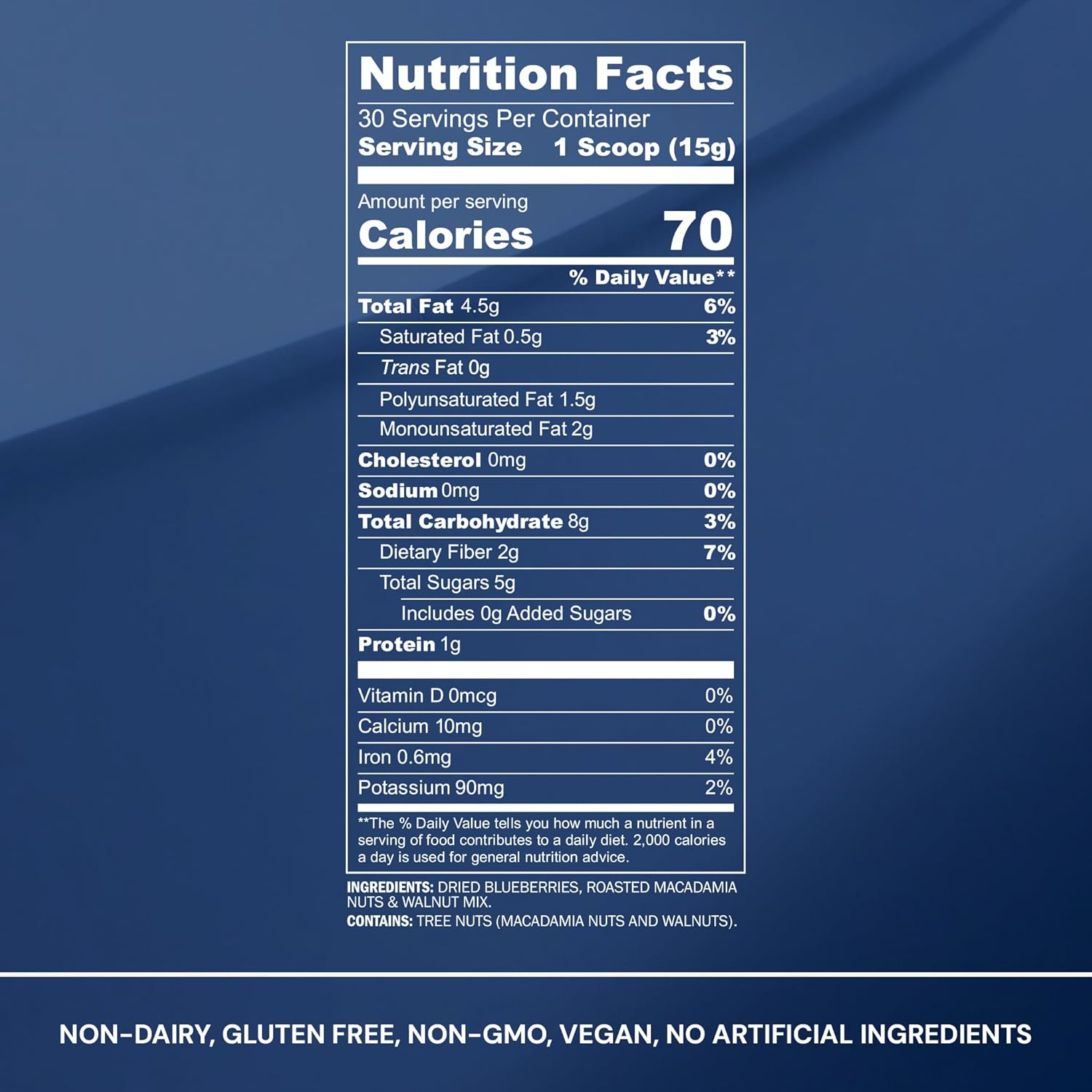 Blueprint Bryan Johnson Blueberry Nut Mix - Real Blueberries, Roasted Macadamia Nuts and Walnuts - No Additives or Added Sugars - Keto and Paleo Friendly - 170mg Polyphenols (30 Servings)
