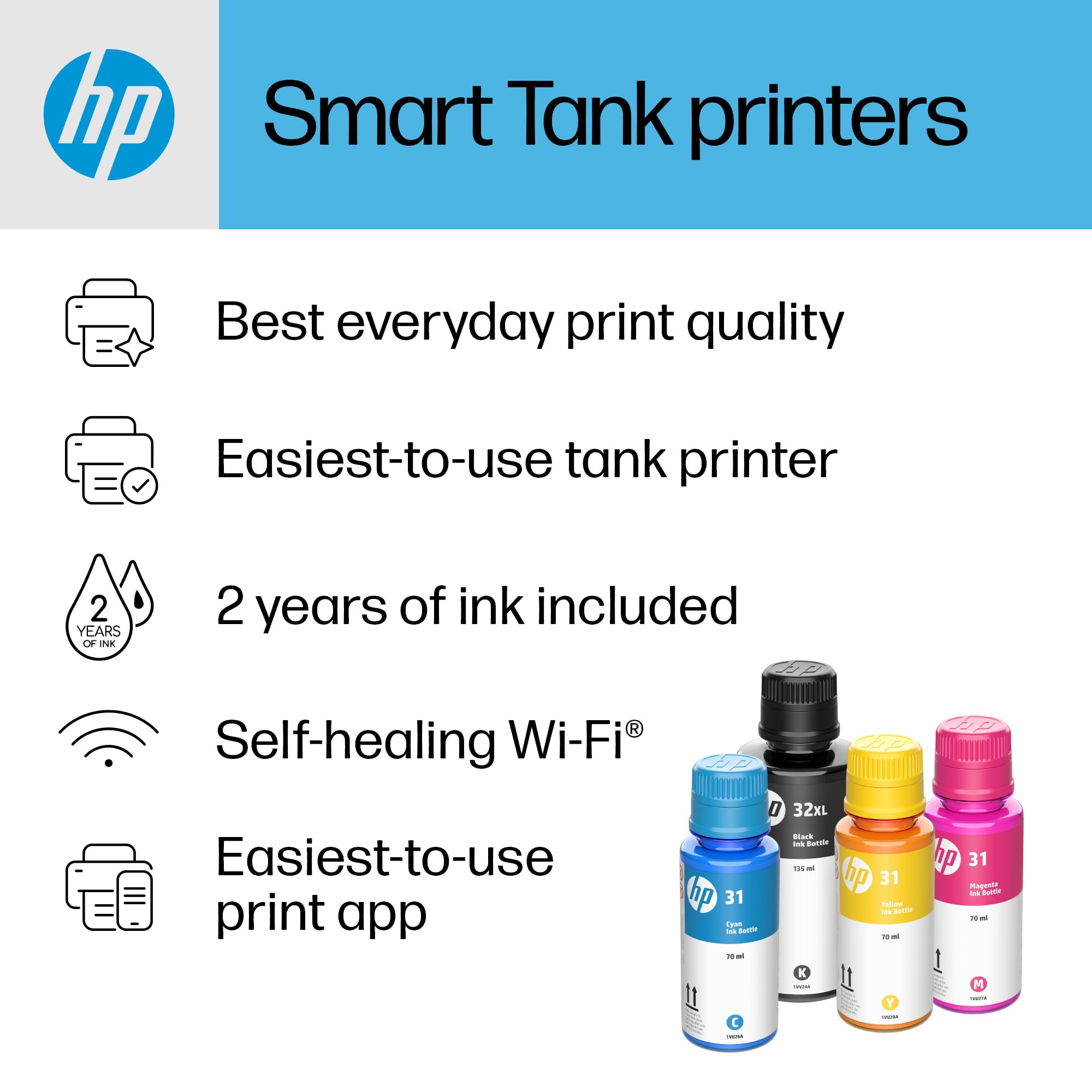 HP Smart Tank Plus 570 Wireless All-in-One Ink Tank Printer with up to 2 Years of Ink Included (5HX14A)