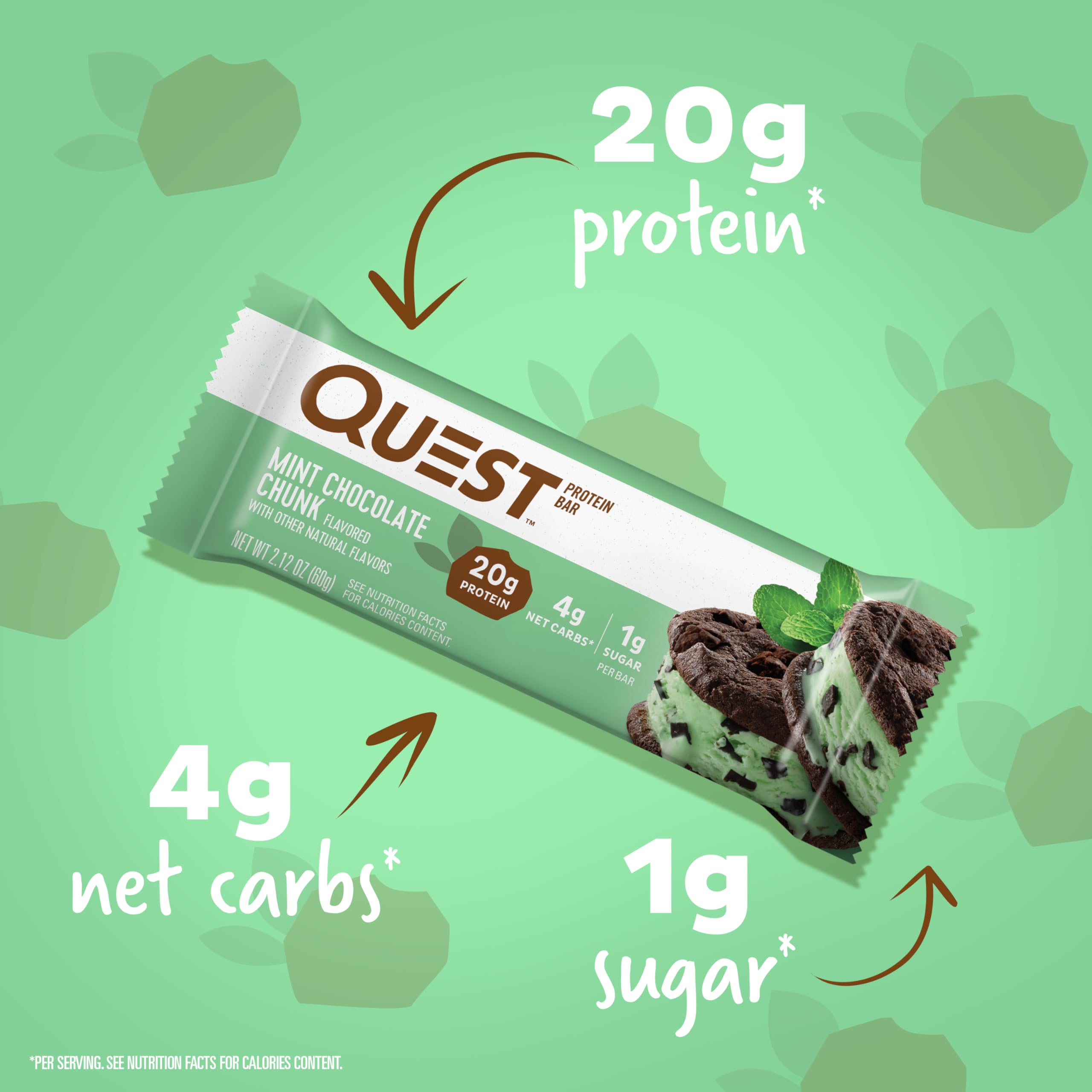 Quest Nutrition Chocolate Chip Dough Cookie Protein Bars, 21g Protein, 1g Sugar, 4g Net Carb, High Fiber, Gluten Free, Keto Friendy, 12 Count