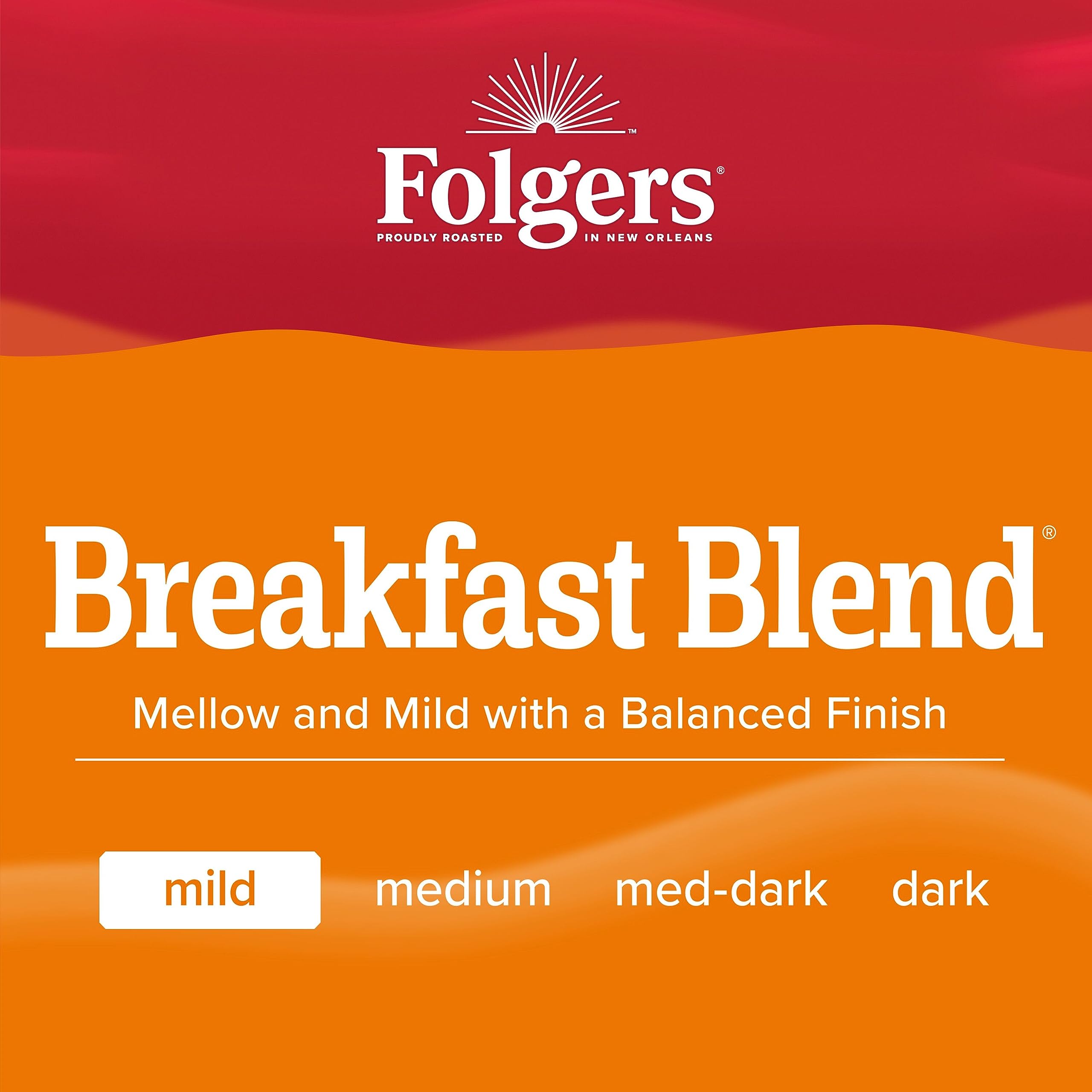 Folgers Classic Roast Medium Roast Coffee, 72 Keurig K-Cup Pods