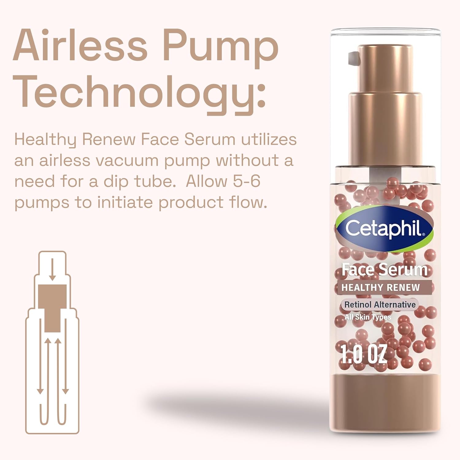 Cetaphil Anti Aging Healthy Renew 1 Oz Retinol Alternative Facial Serum With Niacinamide Peptides Sensitive Skin Care With Vitamin B Complex Fragrance Free