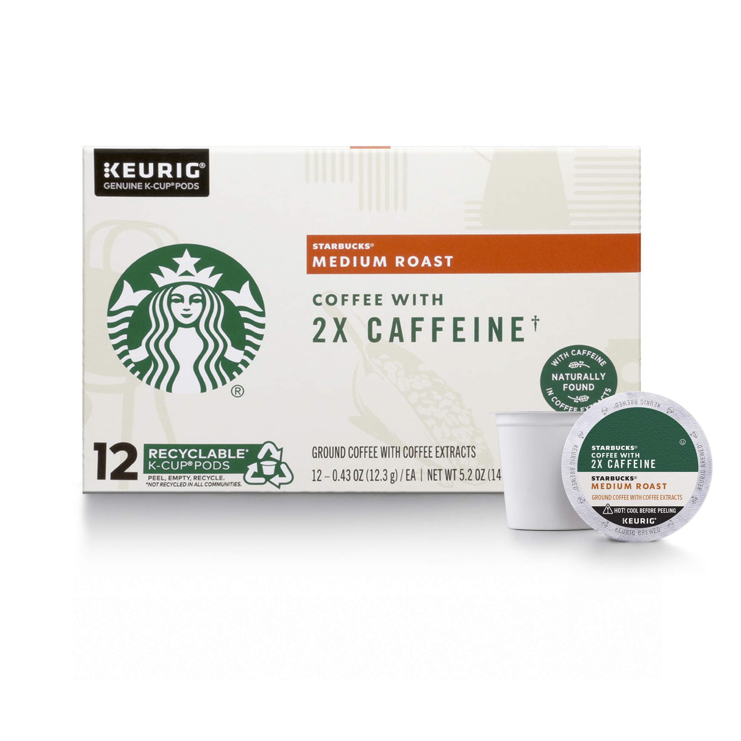 Starbucks K-Cup Coffee Pods, Medium Roast Hot or Iced Coffee, Pike Place Roast, 96 Keurig Pods