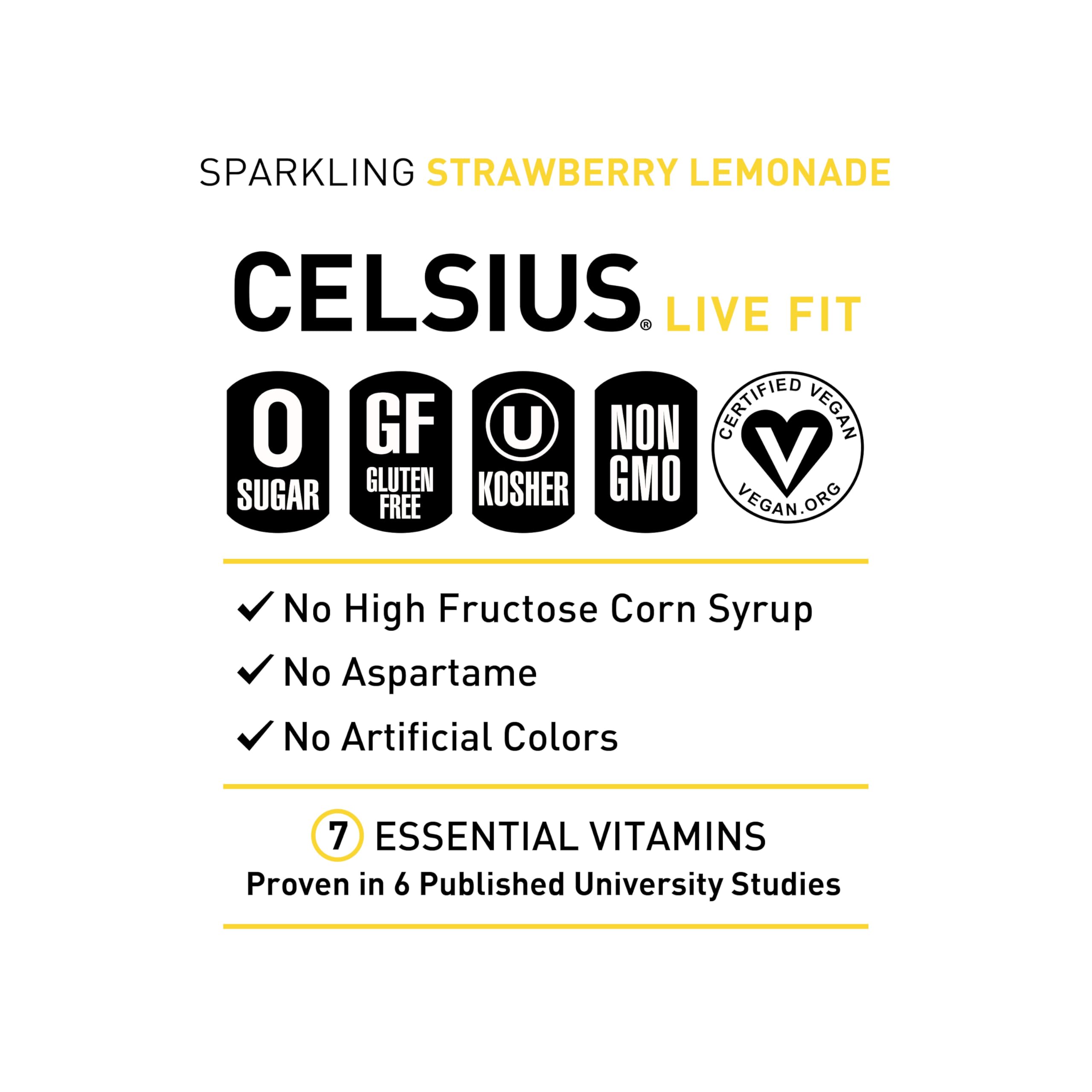 CELSIUS Sparkling Kiwi Guava, Functional Essential Energy Drink 12 Fl Oz (Pack of 12)
