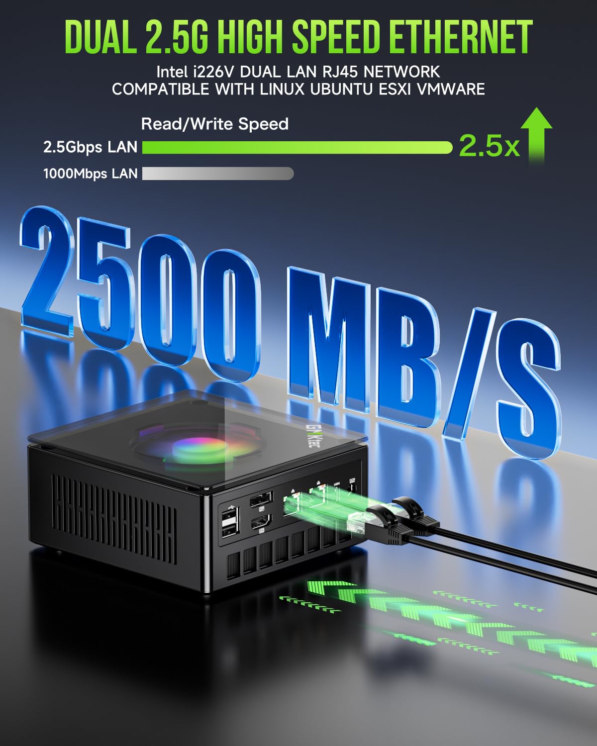 GMKtec K12 Gaming Mini PC Oculink AMD Ryzen 7 H 255 (Upgraded 8745HS) 32GB DDR5 RAM 512GB SSD, Desktop Computer Radeon 780M Graphics, 3X M.2 2280 Storage Expansion, Dual NIC 2.5G, HDMI 2.1, USB4