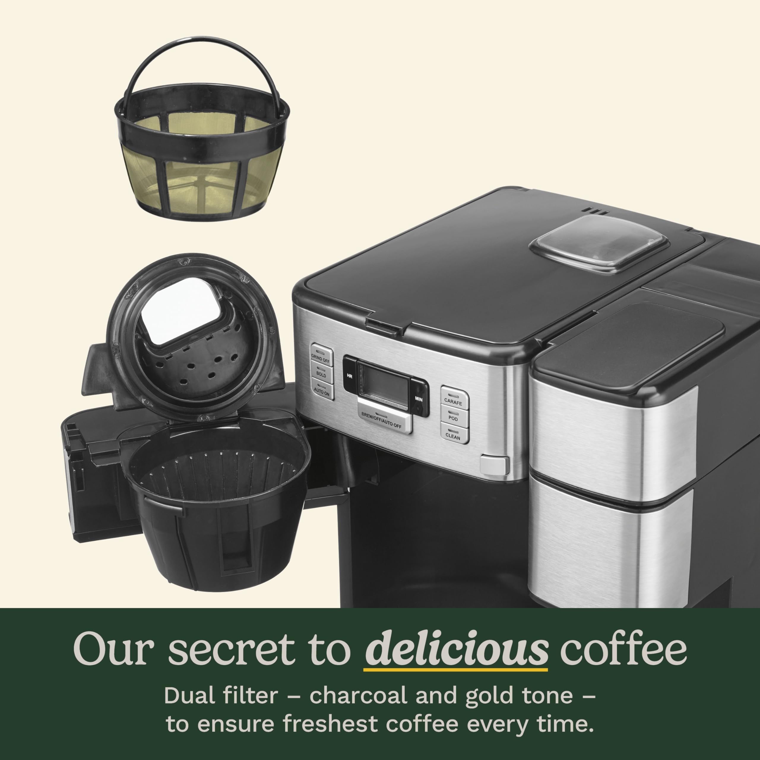 Cuisinart Automatic Grind & Brew 12-Cup Coffee Maker with Blade Grinder, Programmable Coffee Machine Glass Carafe with 1-4 Cup Setting, Brew Pause, Grind-Off Option, DGB-400NAS, Black/Stainless Steel