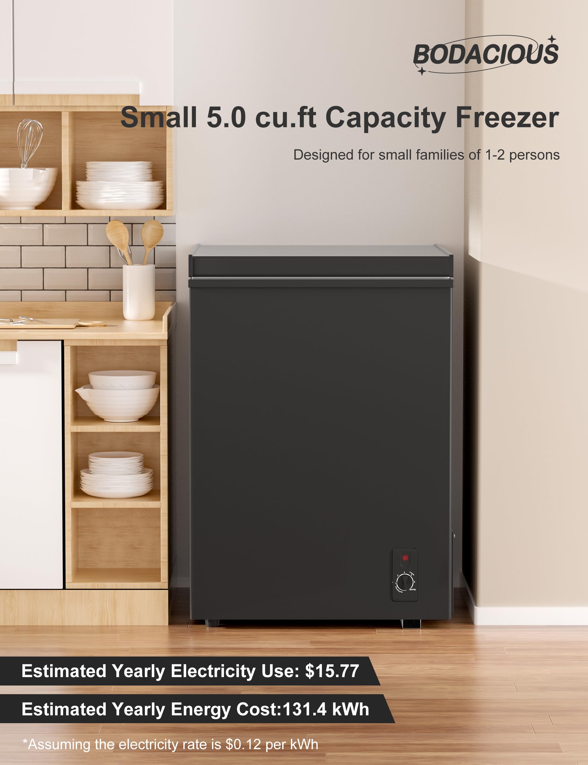 7.0 Cu Ft Chest Freezer - Energy Saving Quiet Top Open Door Mini Freezer Adjustable 6 Thermostat - Compact Small Deep Freezer w/Removable Basket and Defrost Water Drain for Home/Apartment/Garage