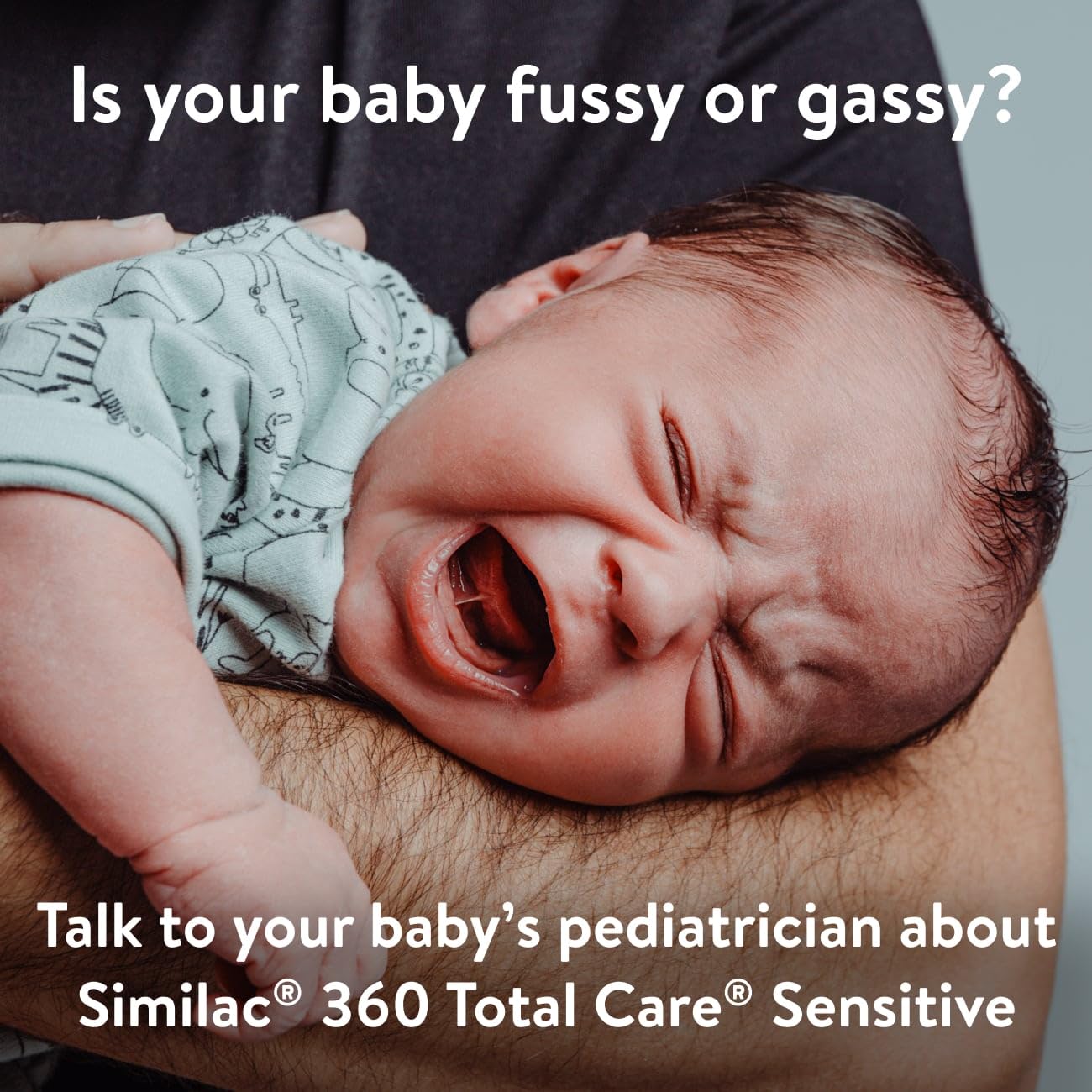 Similac 360 Total Care Sensitive Infant Formula for Fussiness & Gas Due to Lactose Sensitivity, Has 5 HMO Prebiotics, Liquid Baby Formula, Ready to Feed, 8-fl-oz Bottle, Pack of 24