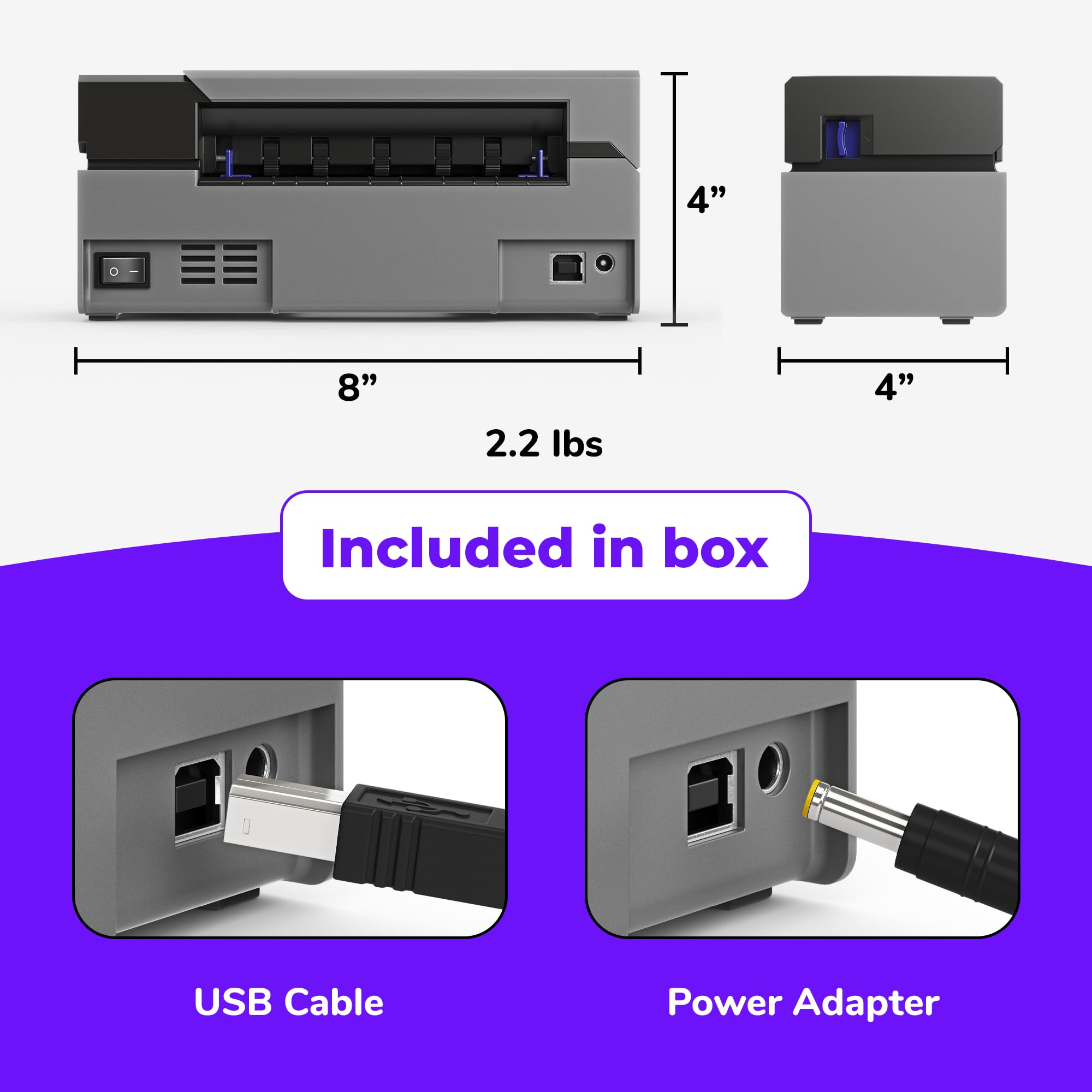 Rollo USB Shipping Label Printer - Commercial Grade 4x6 Thermal Label Printer for Shipping Packages - High Speed Custom Sticker Label Maker for Small Business - Supports Windows & Mac