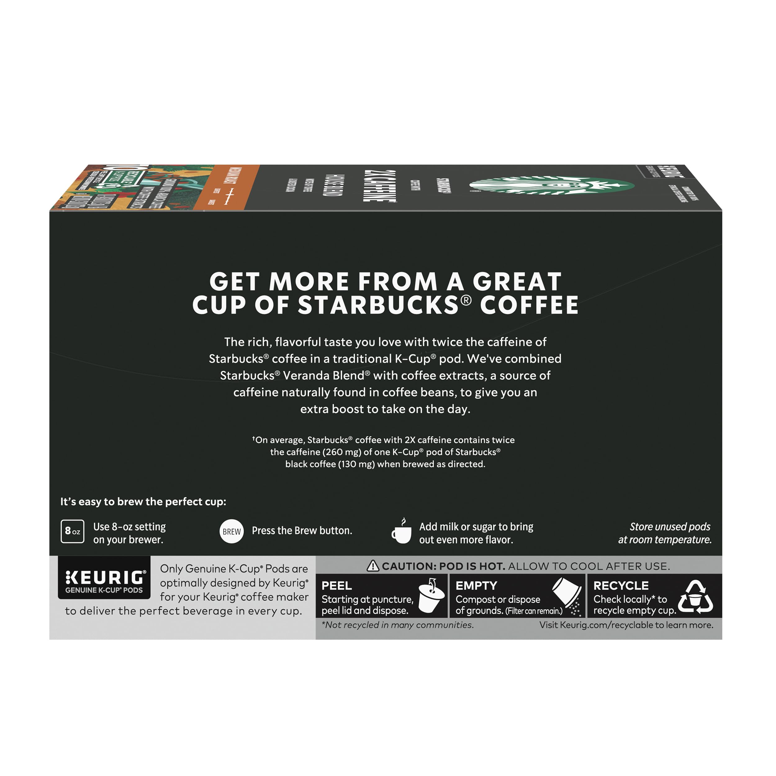 Starbucks K-Cup Coffee Pods, Medium Roast Hot or Iced Coffee, Pike Place Roast, 96 Keurig Pods
