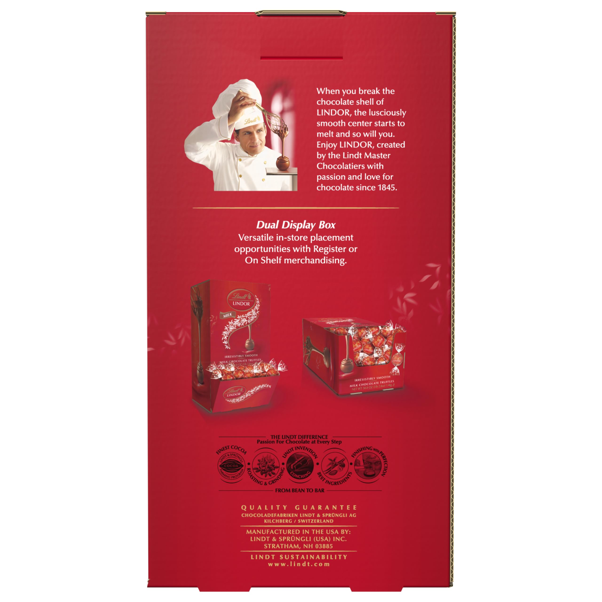Lindt LINDOR Dark Chocolate Candy Truffles, Dark Chocolate with Smooth, Melting Truffle Center, 25.4 oz., 60 Count