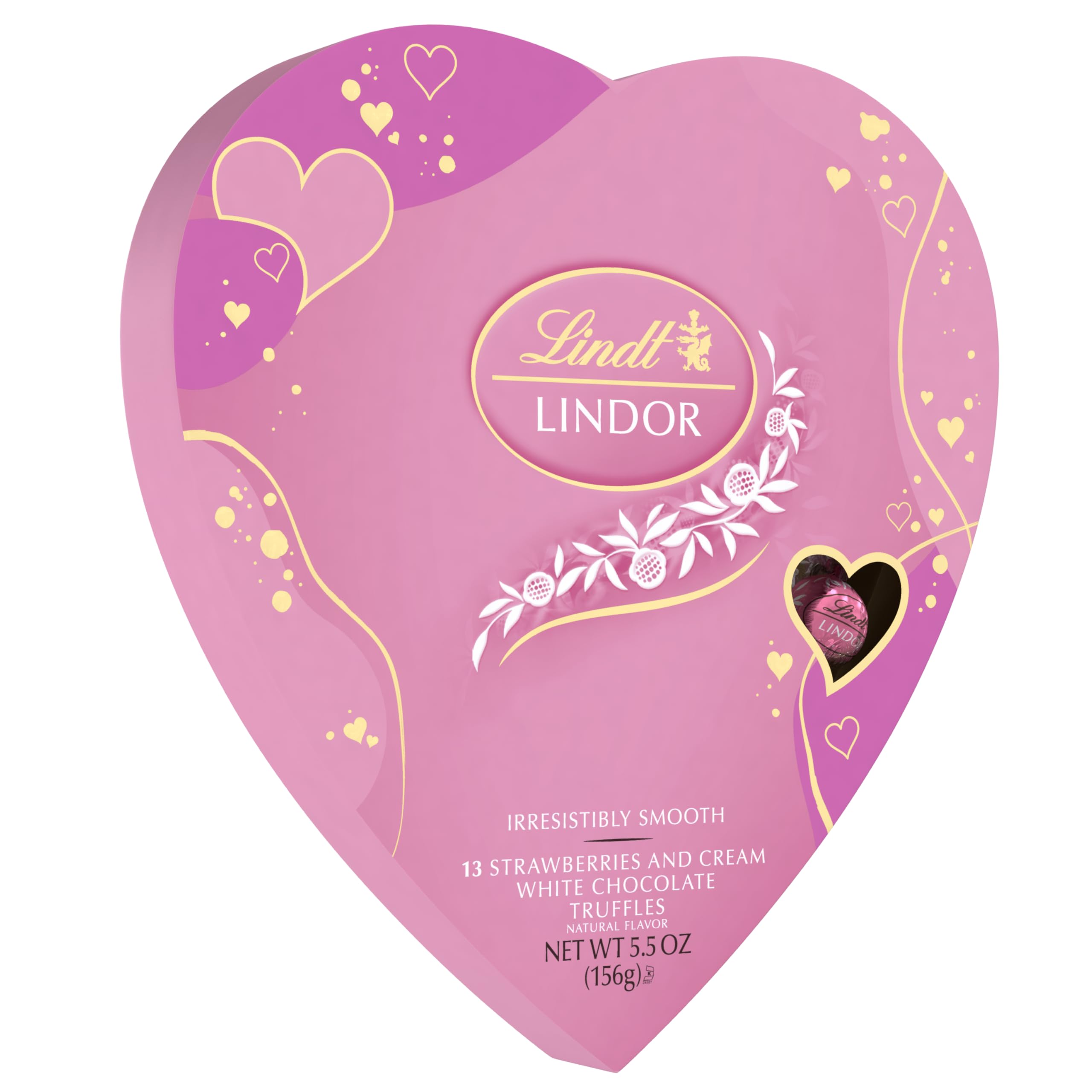 Lindt LINDOR White Chocolate Peppermint Truffles, White Chocolate Candy with Smooth Peppermint Truffle Center, 25.4 oz., 60 Count