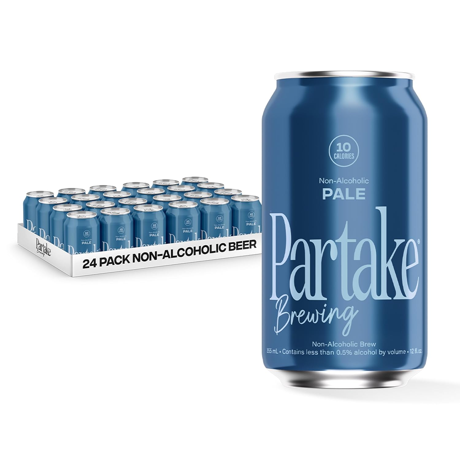 Partake Brewing Craft Non Alcoholic Beer, IPA 12 Pack x 12 Fl Oz Cans - Low Calorie & Carb, No Sugar, All Natural Ingredients - Award-Winning Taste, Non Alcoholic Beer Without the Empty Calories