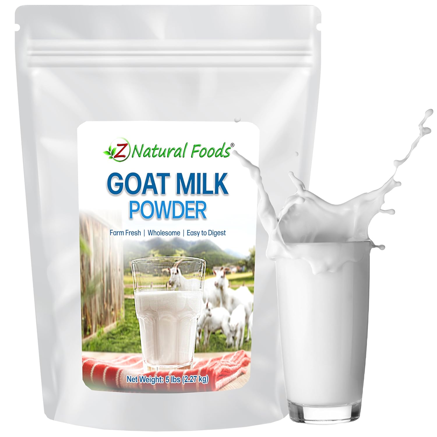 Z Natural Foods Premium Whole Milk Powder - Powdered Milk for Baking, Cooking, Drinks - Dry Milk Powder, Pasteurized, Non-GMO, Gluten-Free, Kosher-Certified, 5 lbs