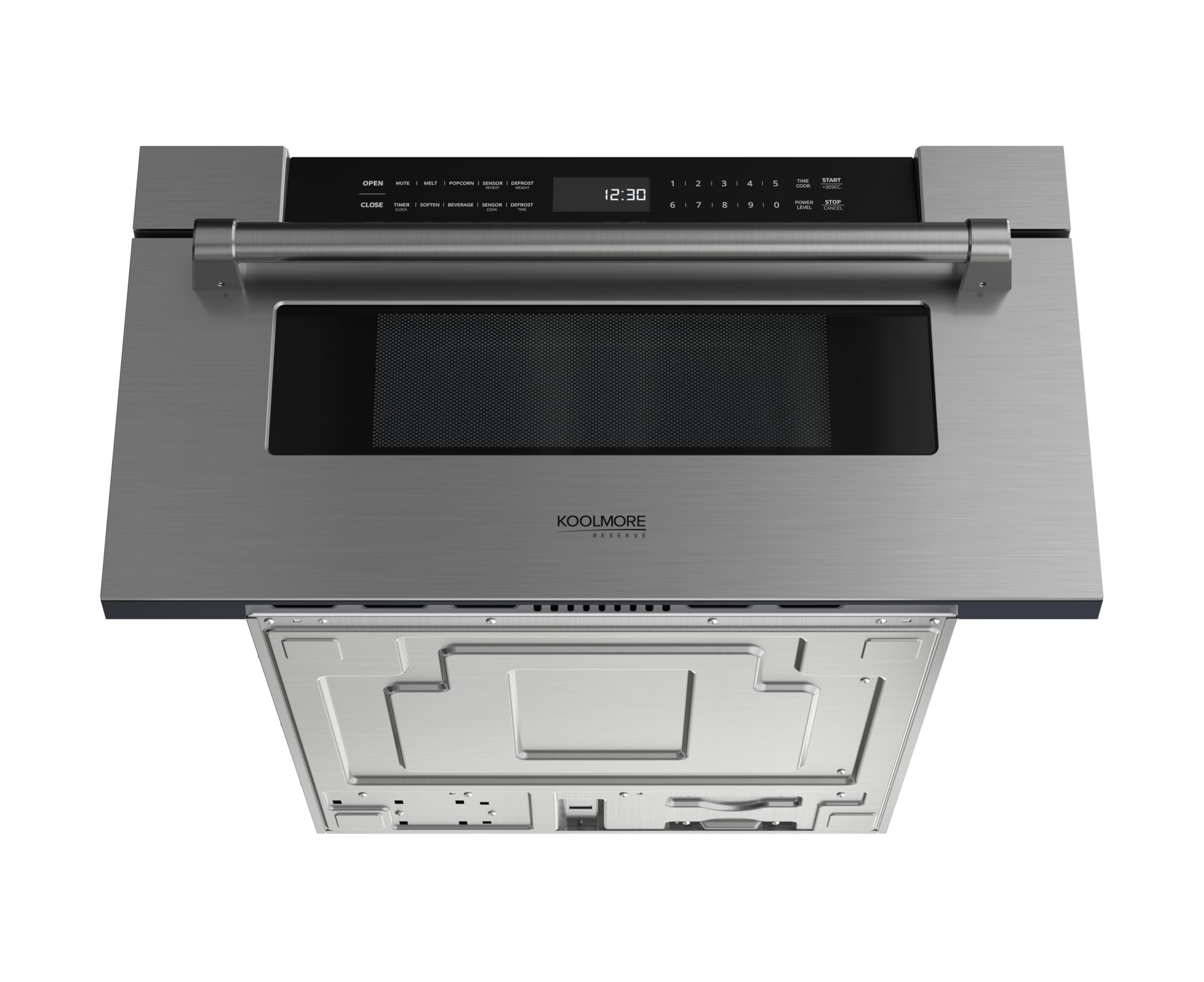 KoolMore Reserve Built-in Microwave Convection Oven with Air Fry, 3-in-1 Combo, Sensor Cook, Soft-Close Door, Stainless Steel, 24 in. / 1.6 cu. ft. with NEMA 5-20P Plug in Black