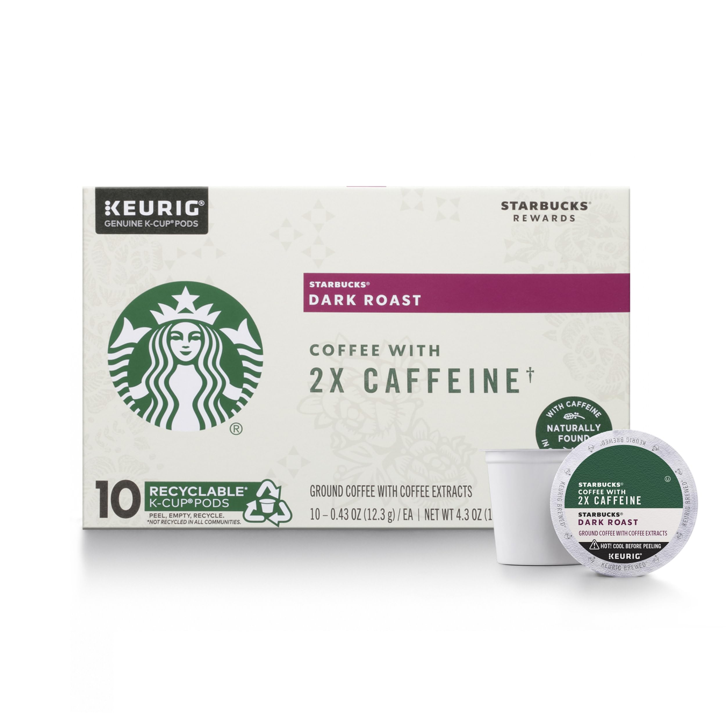 Starbucks K-Cup Coffee Pods, Dark Roast Hot or Iced Coffee, French Roast, 96 Keurig Pods