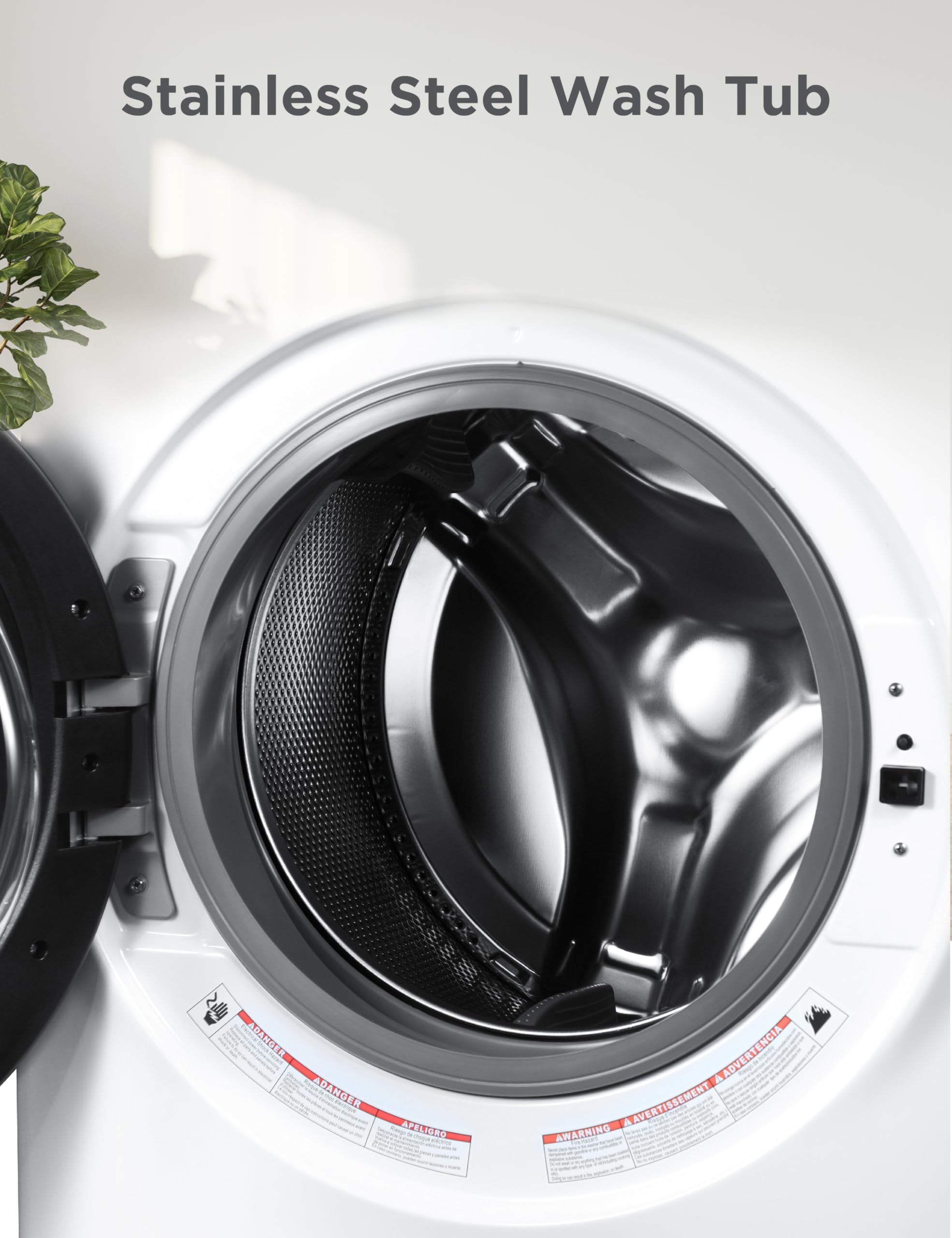 BLACK+DECKER Small Portable Washer, Washing Machine for Household Use, Portable Washer 2.0 Cu. Ft. with 6 Cycles, Transparent Lid & LED Display