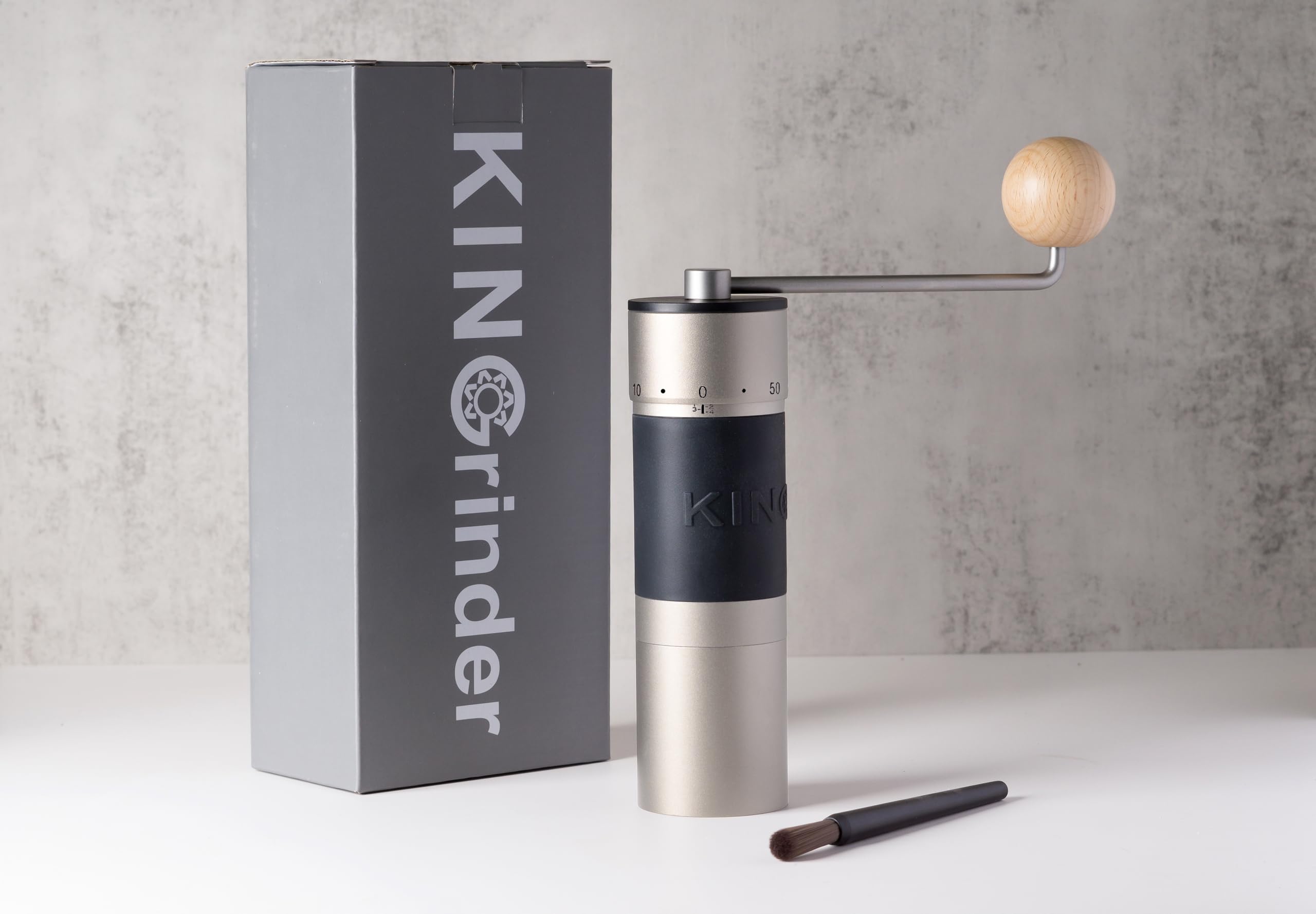 【Iron Gray】KINGrinder K6 Manual Hand Coffee Grinder with Straight Handle for French Press, Drip, Espresso with Assembly Consistency Stainless Steel Conical Burr Mill, 25-35g Capacity