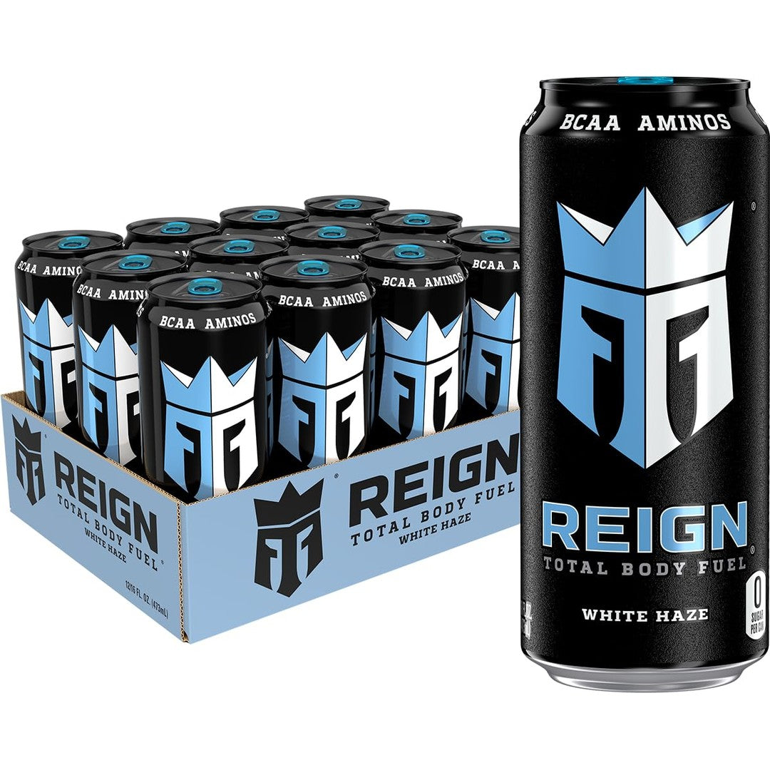 Reign Total Body Fuel, White Haze, Fitness & Performance Drink, 16 Fl Oz (Pack of 12)