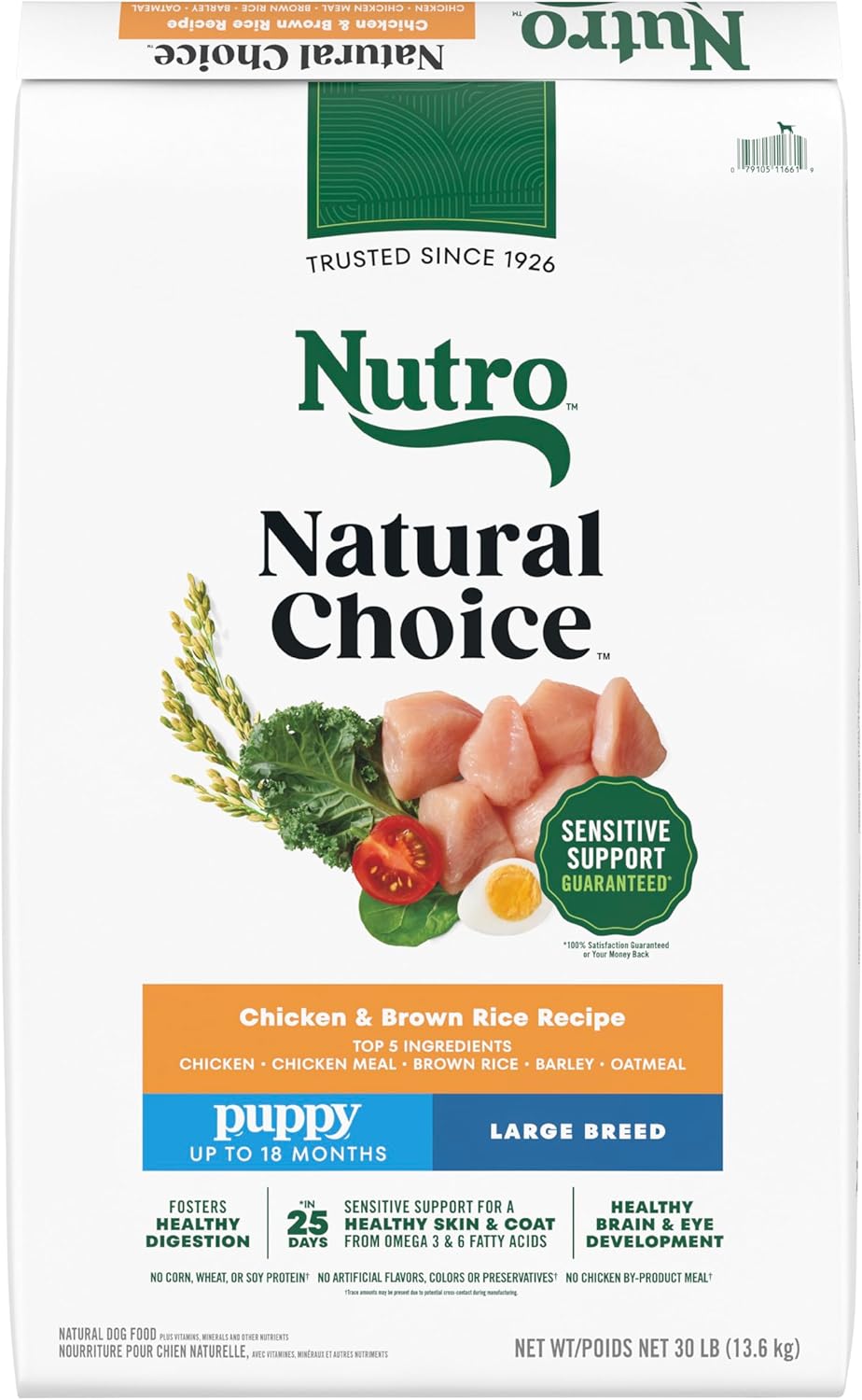 Nutro Natural Choice Large Breed Puppy Food Dry, Lamb & Brown Rice Recipe, 30 lb. Bag