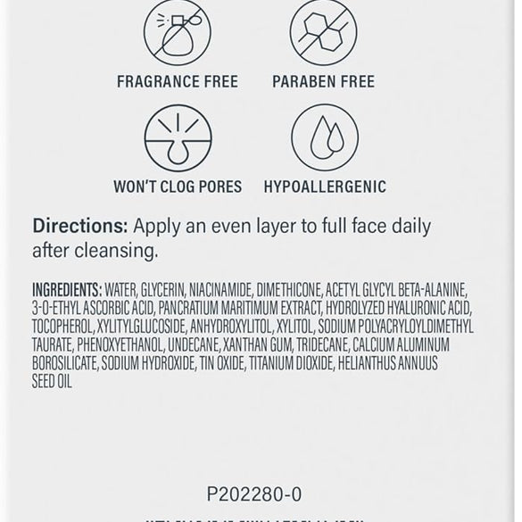 Cetaphil Vitamin C Serum, Visibly Reduces Look of Dark Spots and Hyperpigmentation, Formulated with Niacinamide, Designed for Sensitive Skin, Fragrance Free, Dermatologist Tested, 1oz