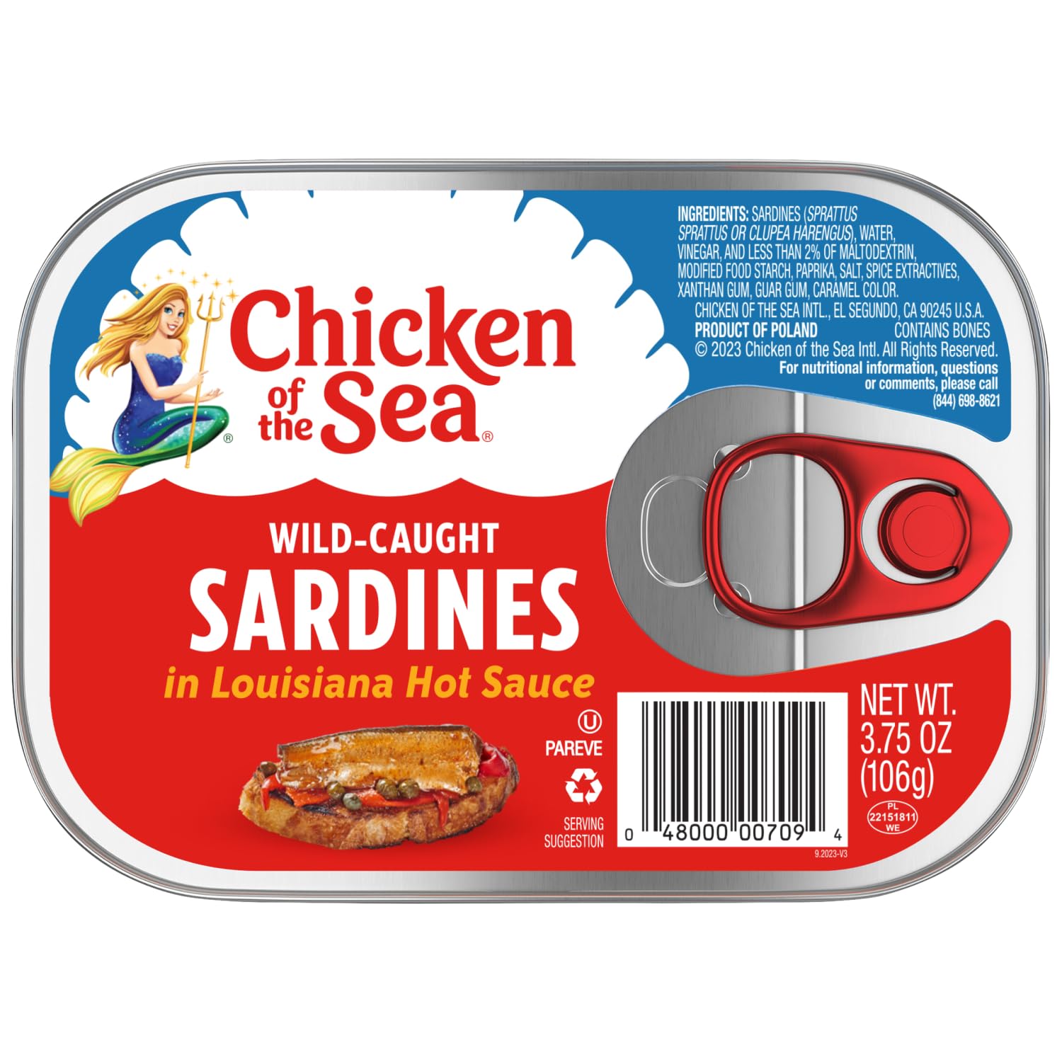 Chicken of the Sea Sardines in Olive Oil, 3.75 oz. (Pack of 18), Wild Caught Canned Sardines, Packaging May Vary