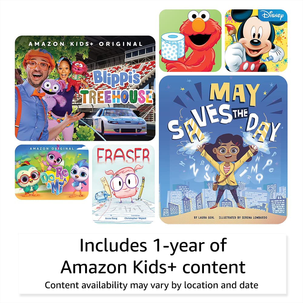 Amazon Fire 7 Kids tablet (newest model) ages 3-7. Top-selling 7" kids tablet on Amazon. Includes ad-free and exclusive content, easy parental controls, 10-hr battery, 16 GB, Purple